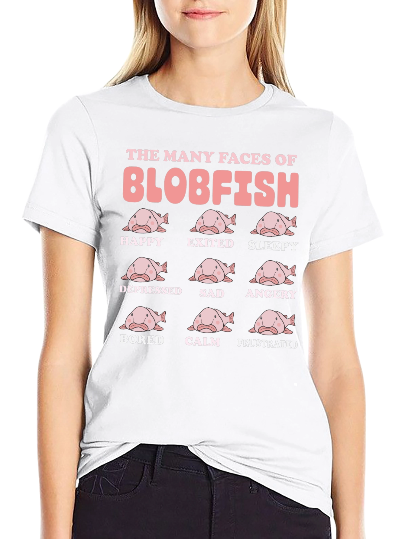 Blobfish Moods Funny Graphic T-Shirt