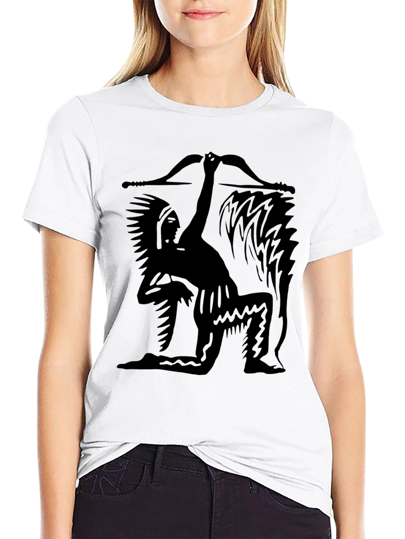 Native American Archer Graphic Tee - Black