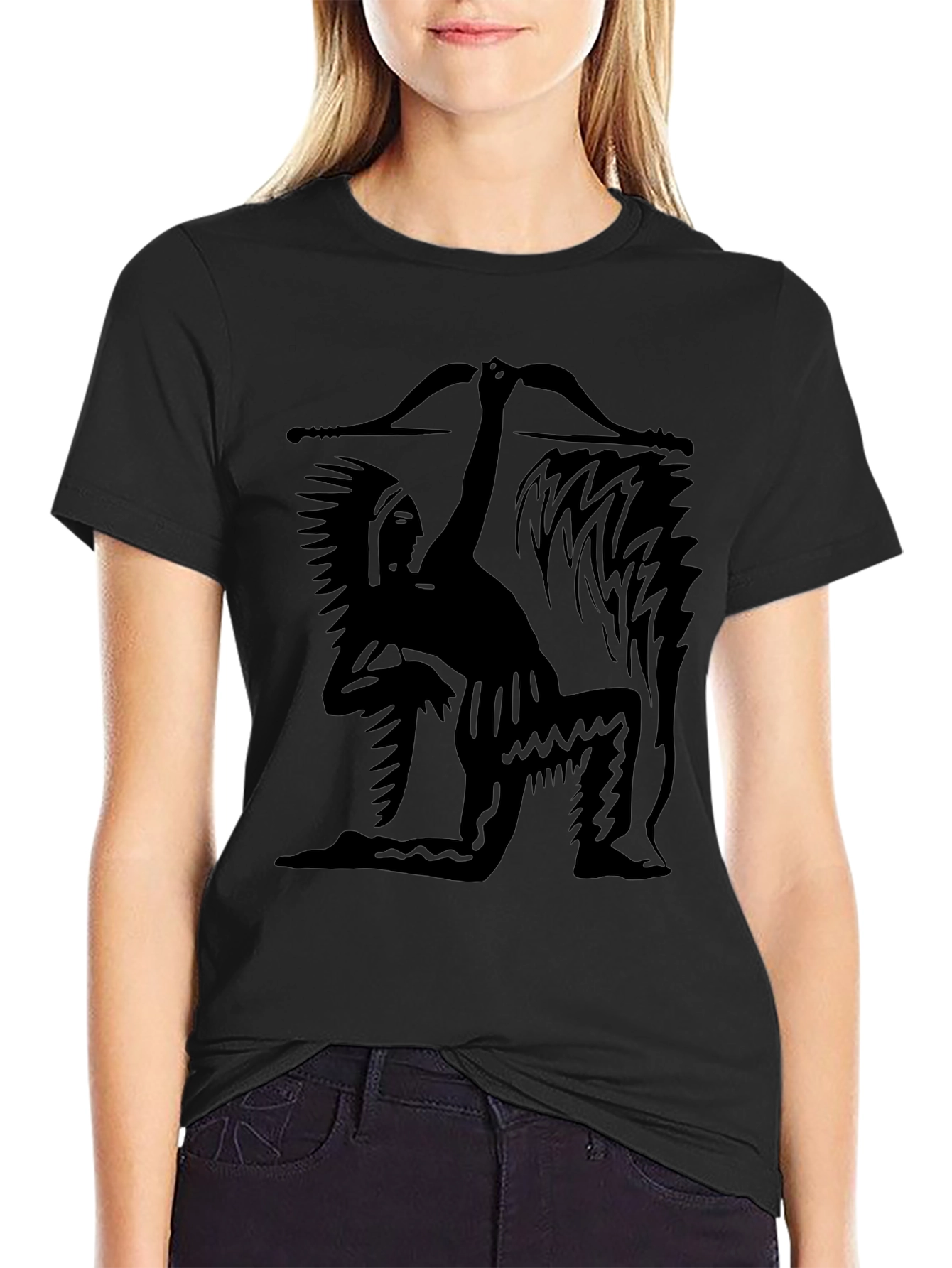 Native American Archer Graphic Tee - Black