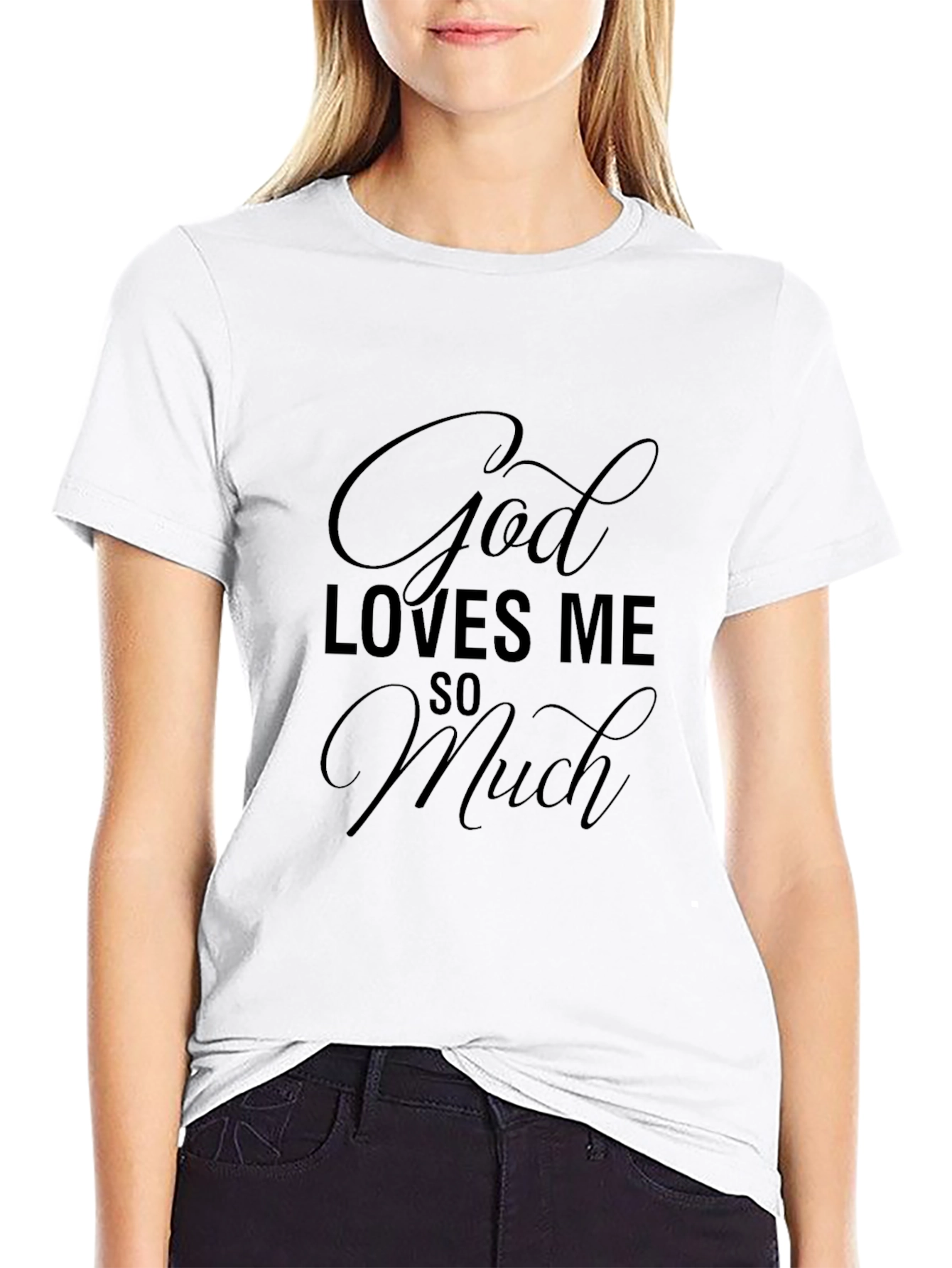God Loves Me So Much Black Graphic Tee