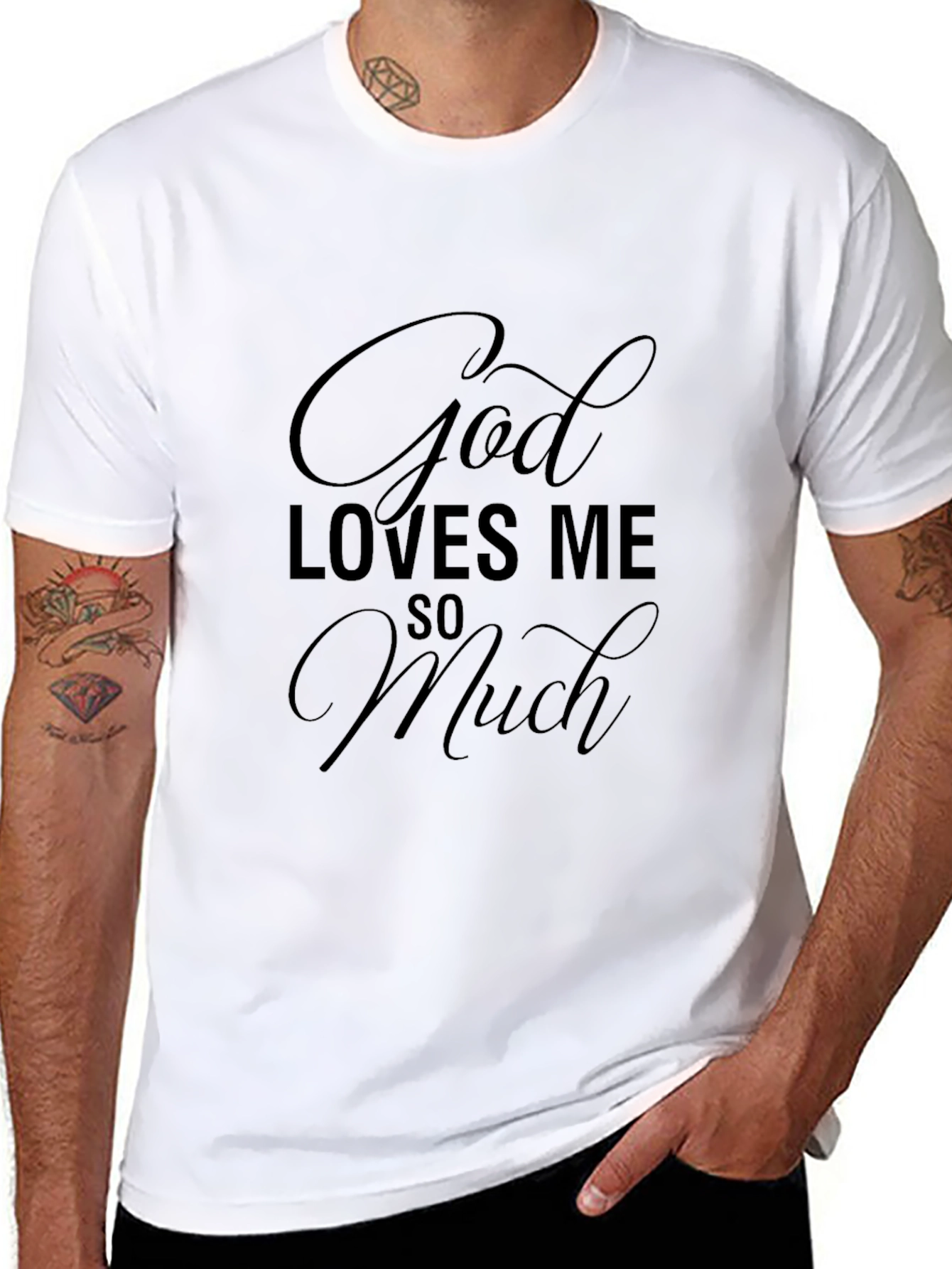 God Loves Me So Much Black Graphic Tee