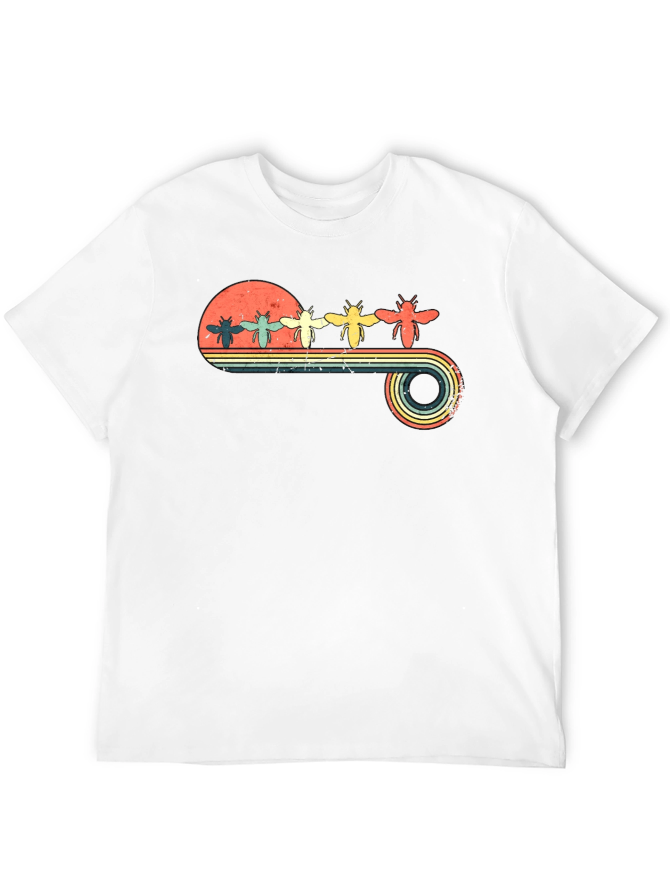 Retro Bee Sunset T-Shirt - Unique Graphic Tee
