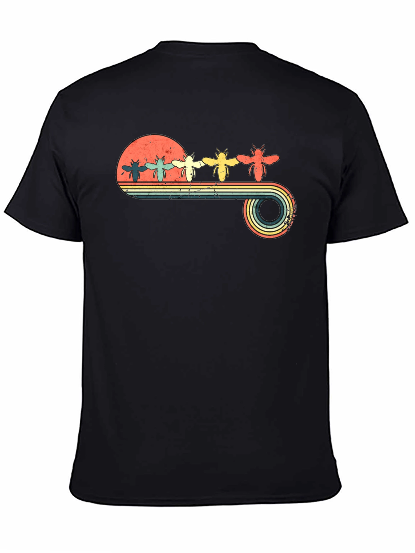 Retro Bee Sunset T-Shirt - Unique Graphic Tee