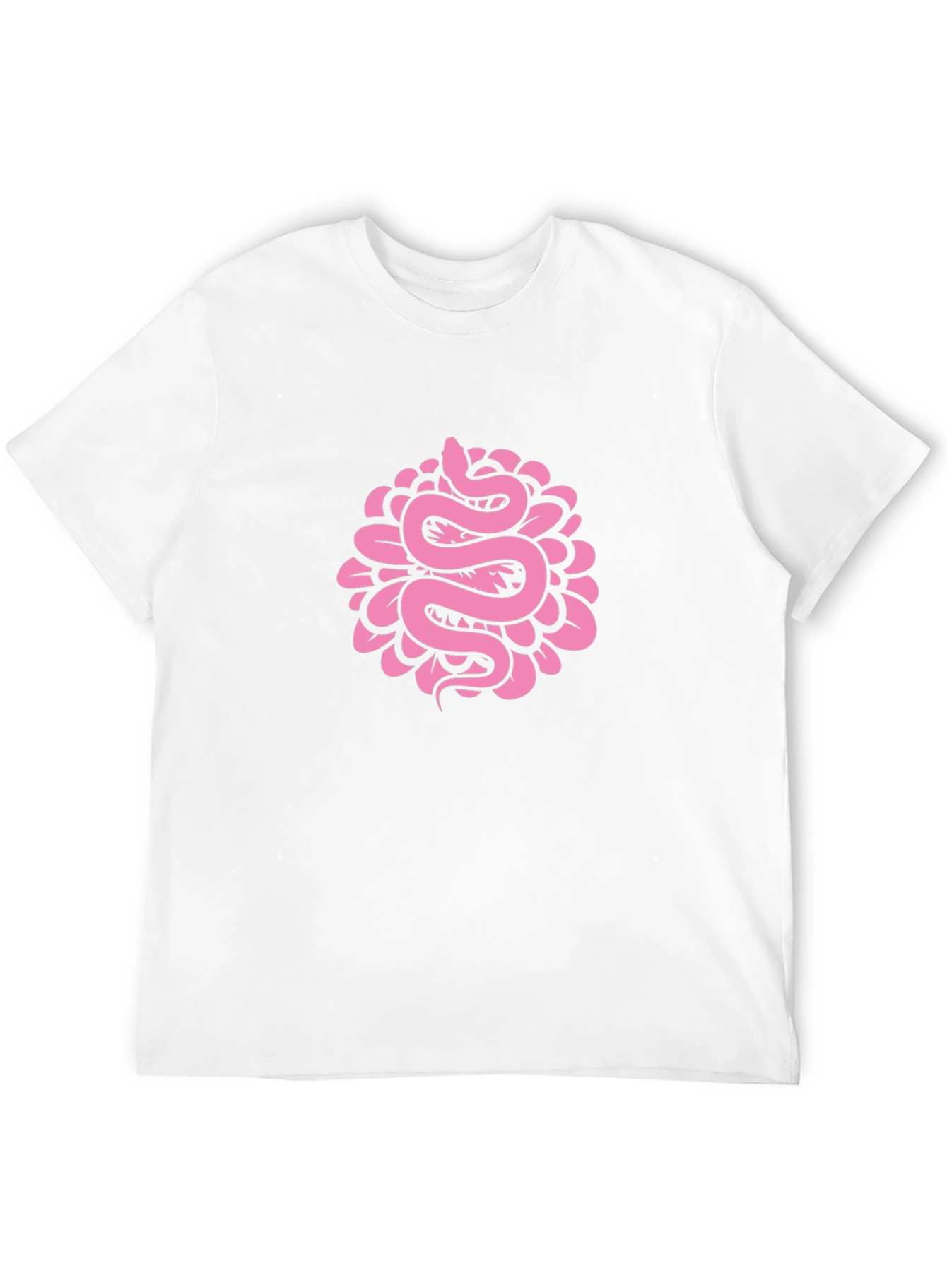 Snake Flower Graphic Tee - Black Cotton T-Shirt