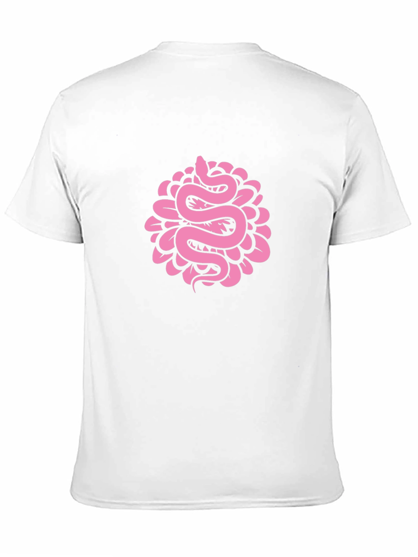 Snake Flower Graphic Tee - Black Cotton T-Shirt