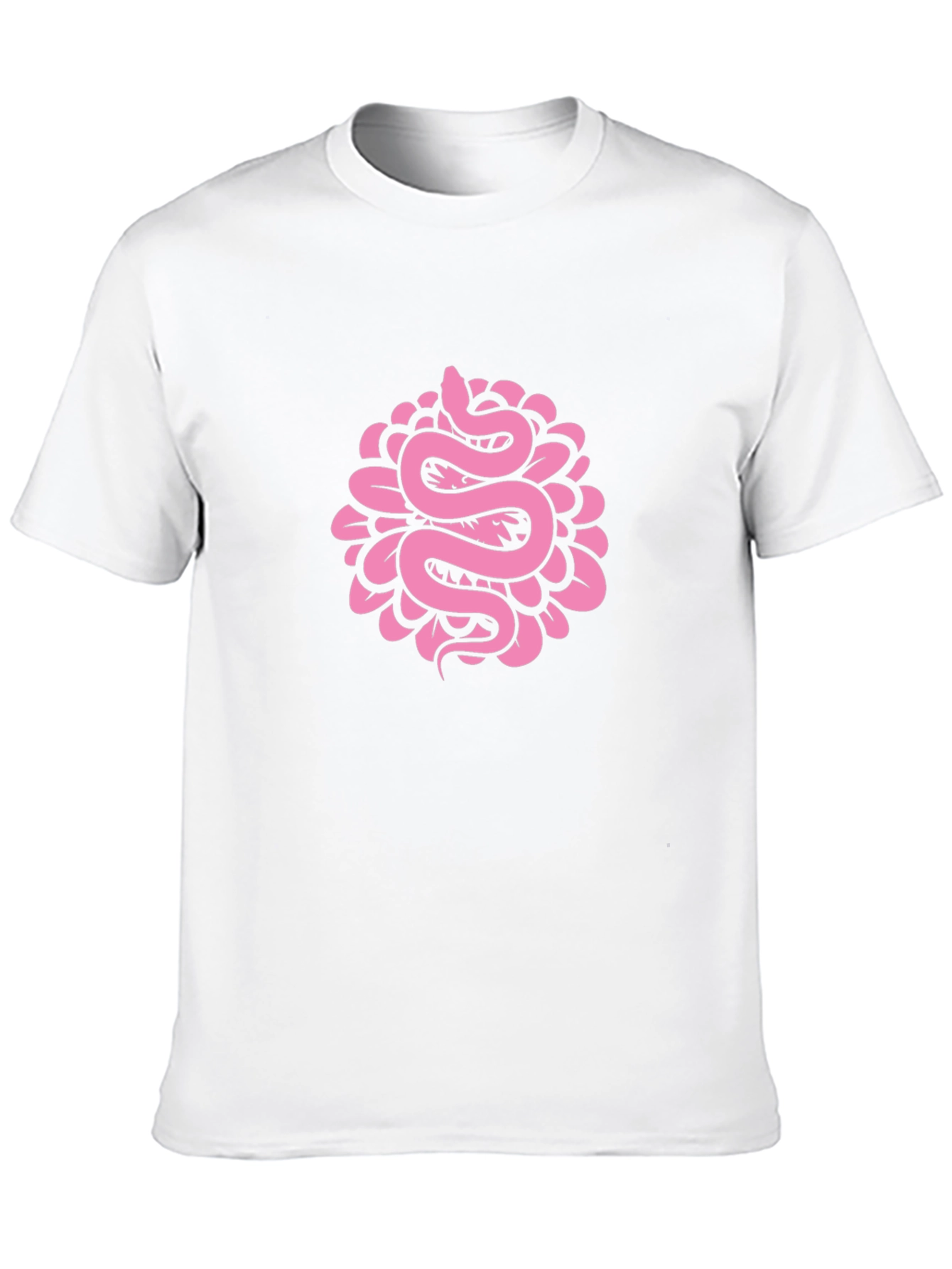 Snake Flower Graphic Tee - Black Cotton T-Shirt