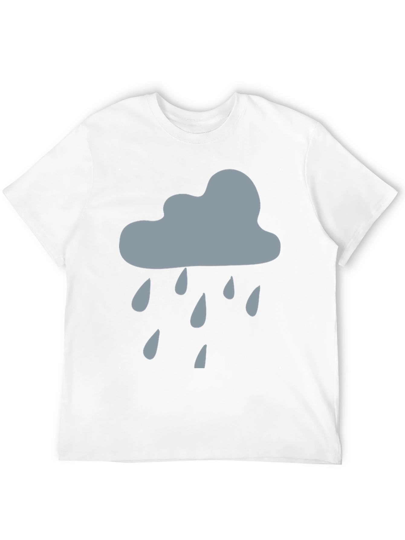 Rainy Day Cloud Graphic Tee - Black Cotton T-Shirt