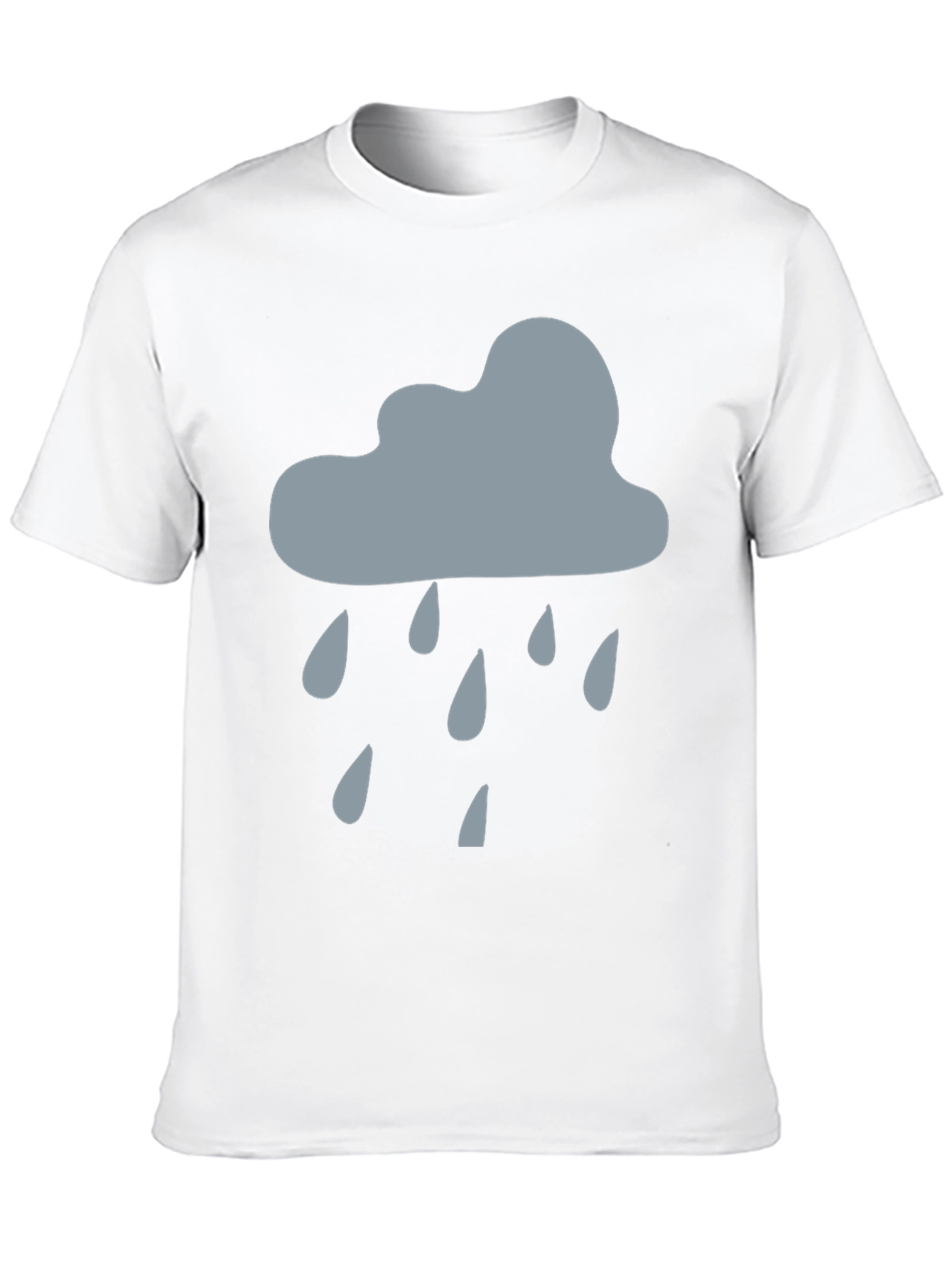 Rainy Day Cloud Graphic Tee - Black Cotton T-Shirt