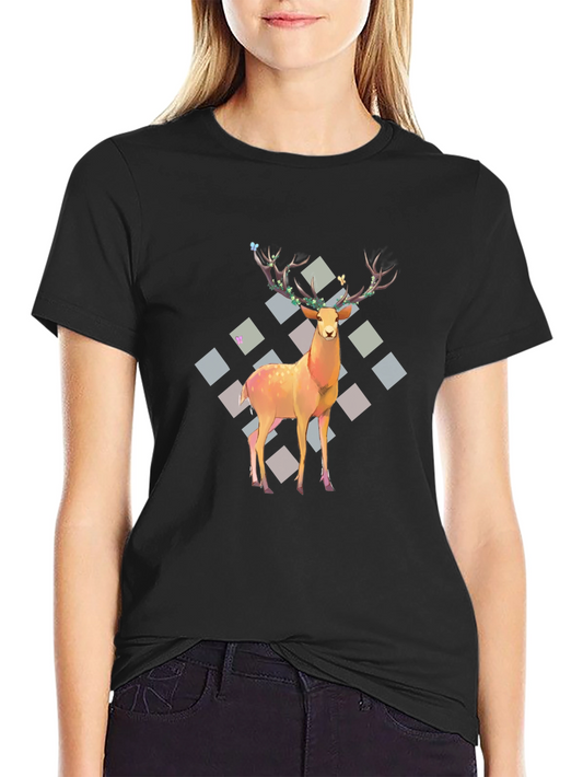 Deer Graphic Tee - Festive Style
