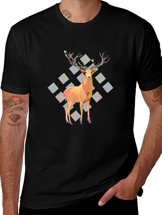 Deer Graphic Tee - Festive Style