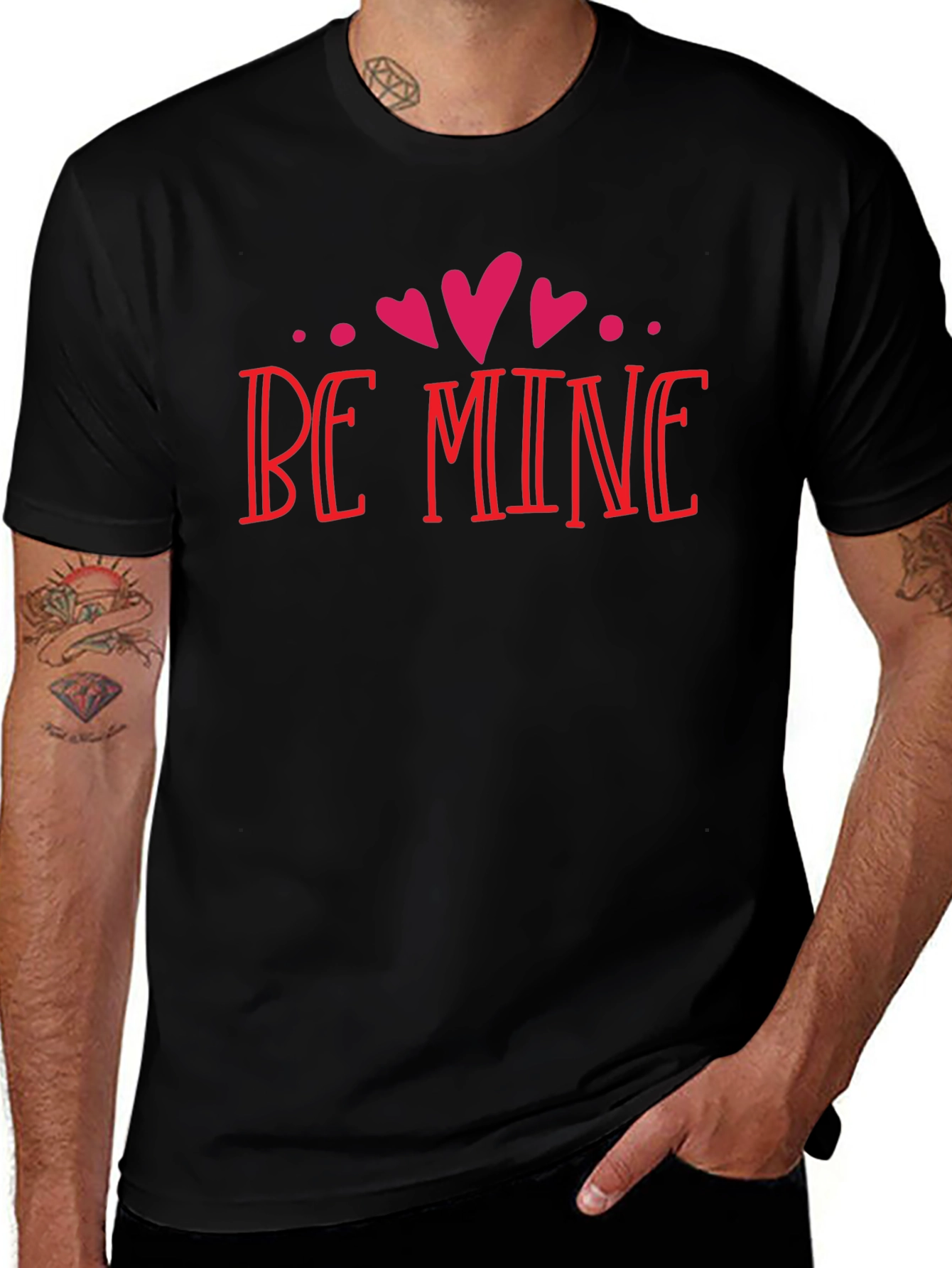 Be Mine Valentines Day Black T-Shirt