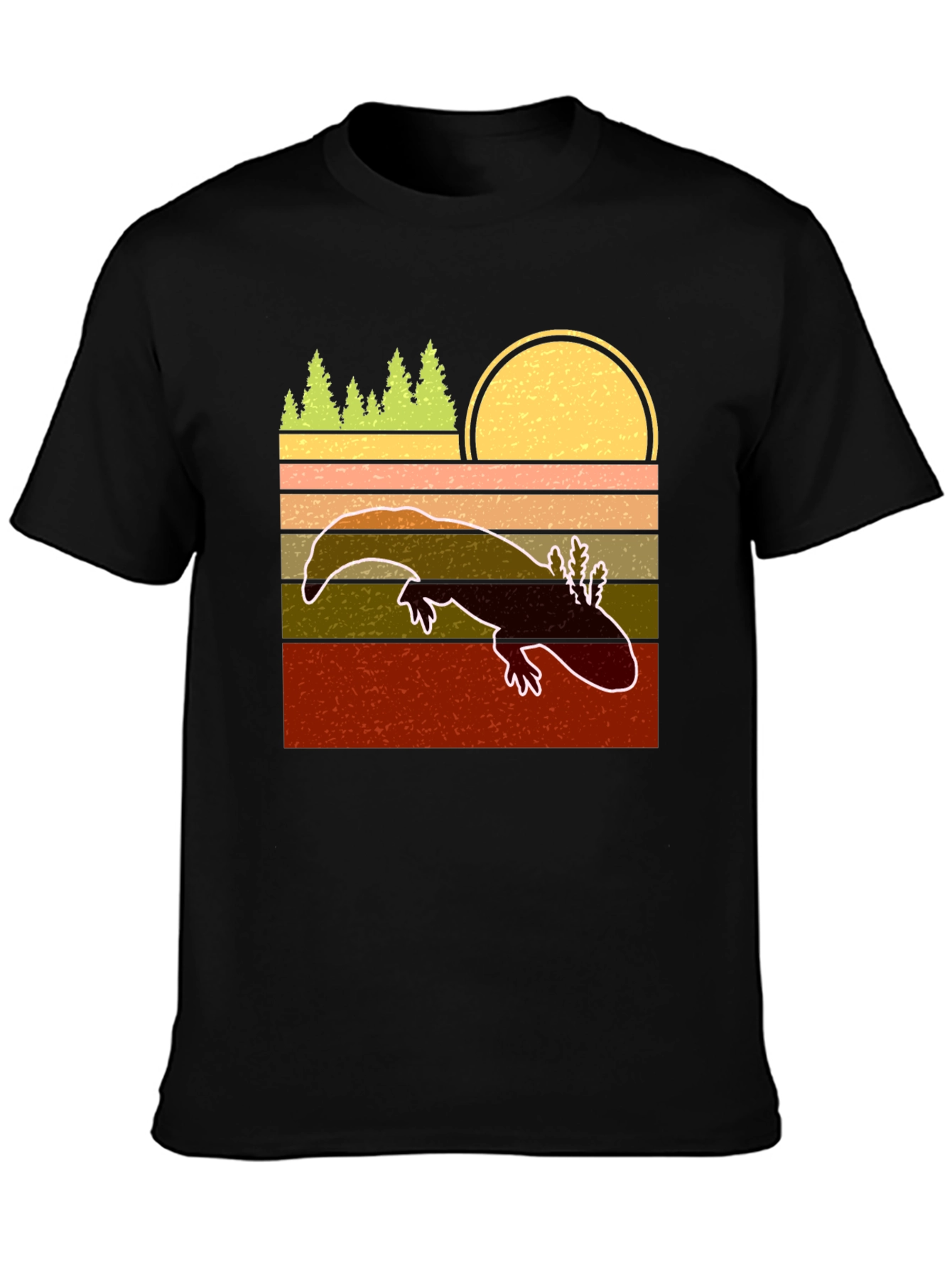 Axolotl Retro Sunset T-Shirt