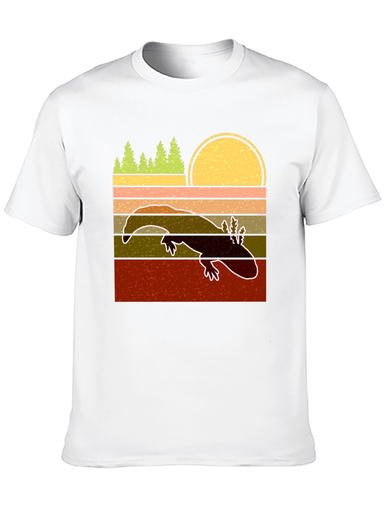 Axolotl Retro Sunset T-Shirt