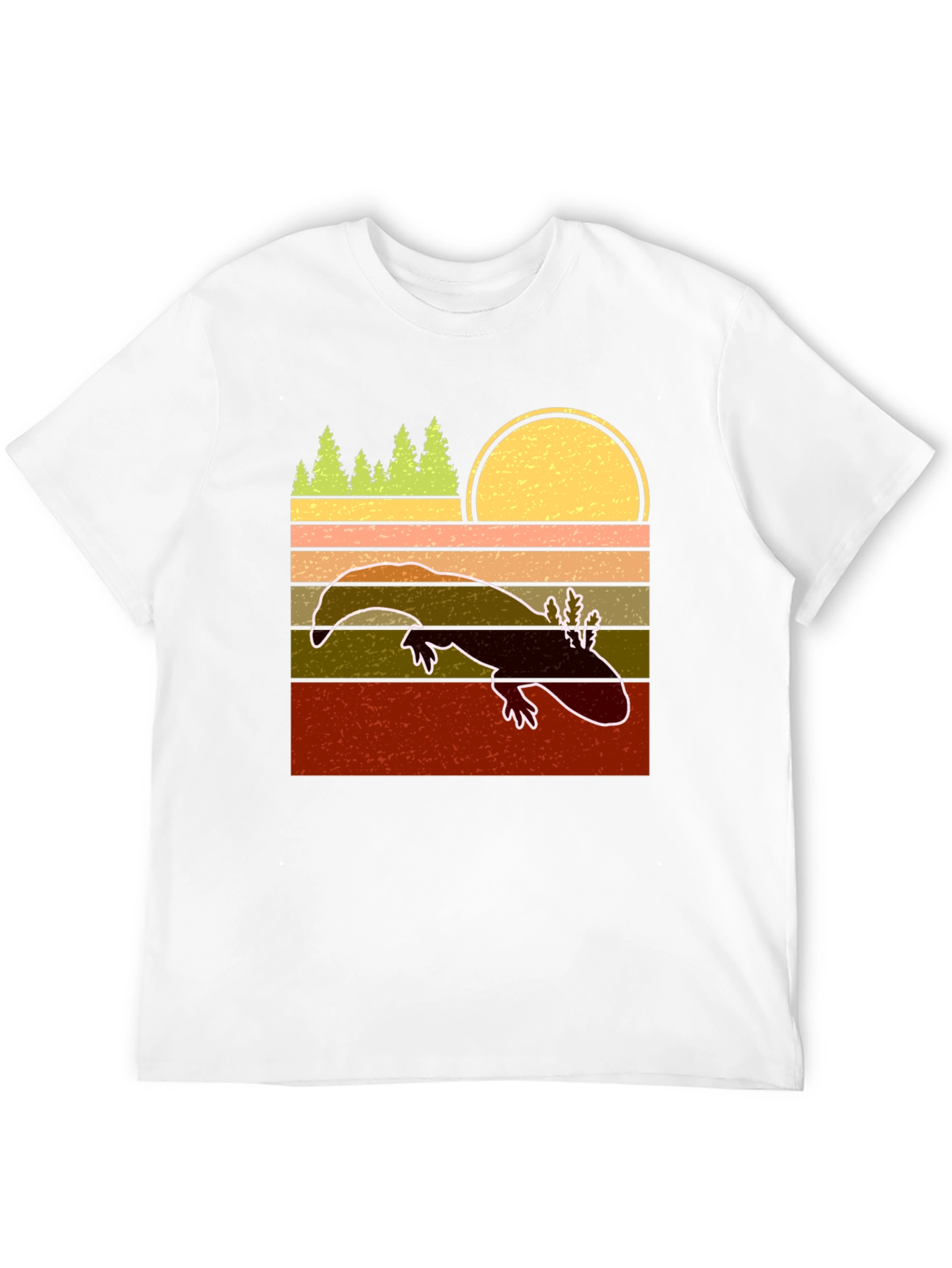 Axolotl Retro Sunset T-Shirt