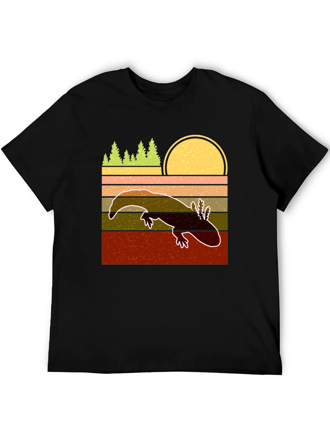 Axolotl Retro Sunset T-Shirt