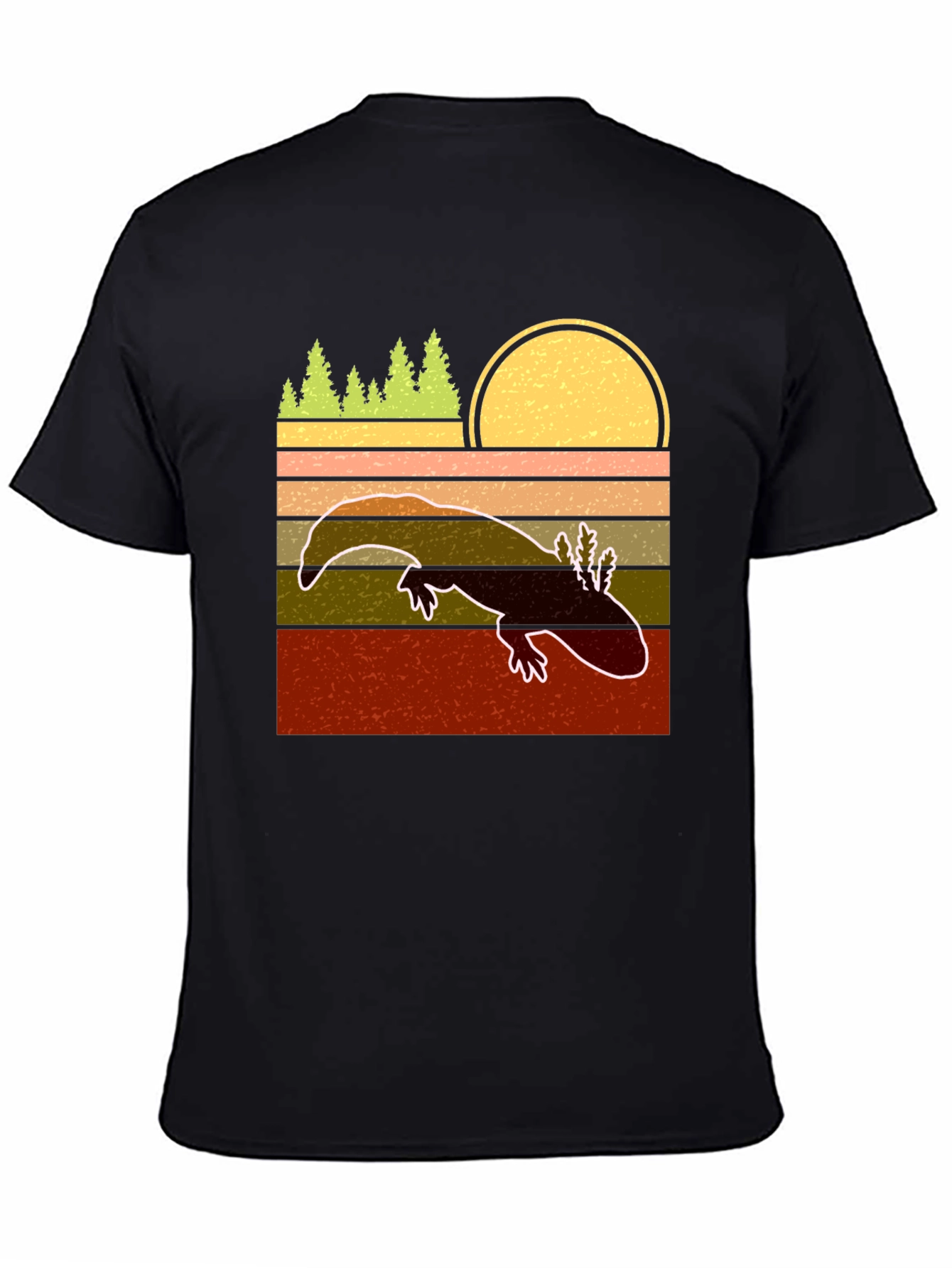Axolotl Retro Sunset T-Shirt