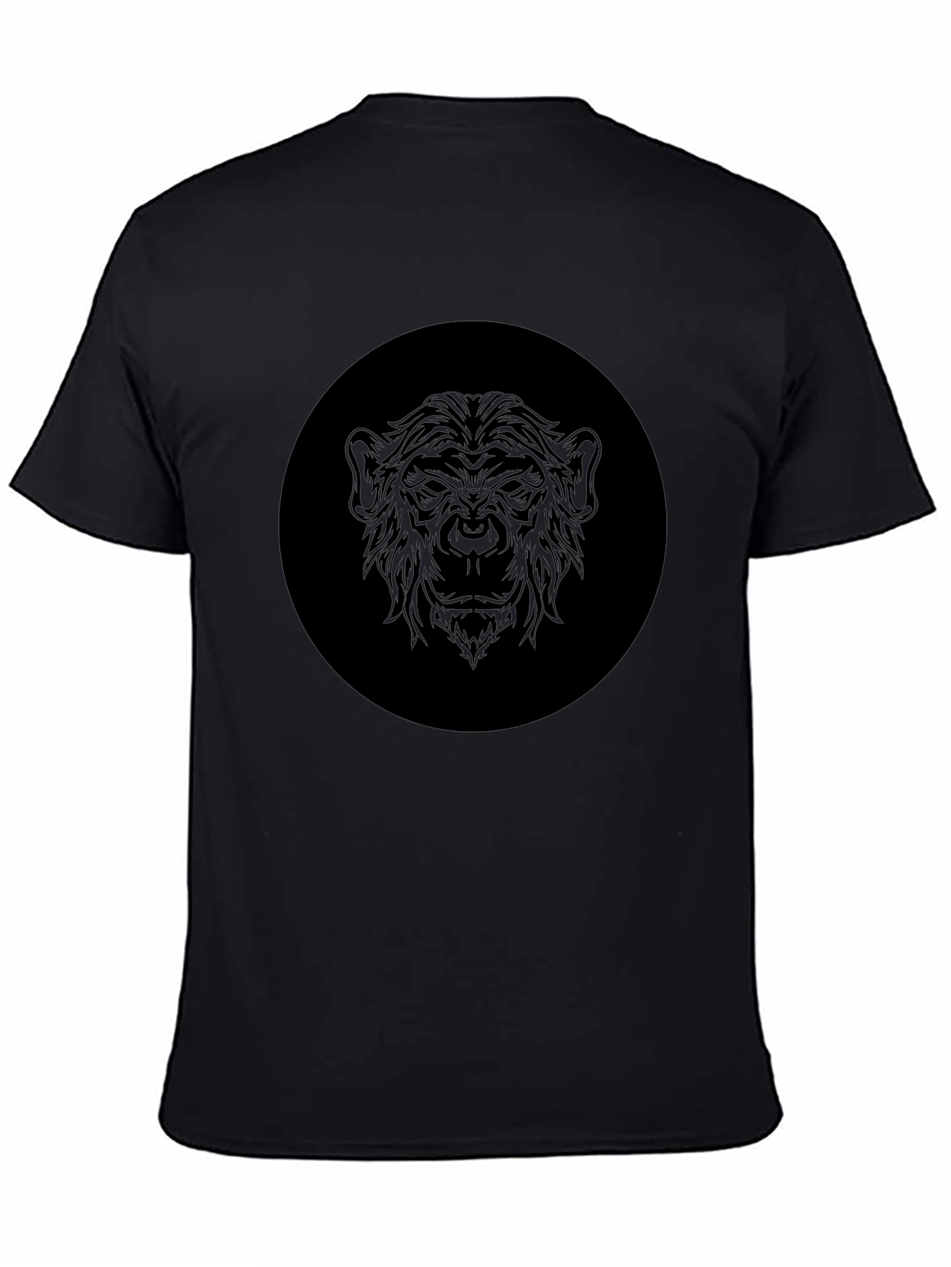 Mens Black Graphic T-Shirt - Monkey Design