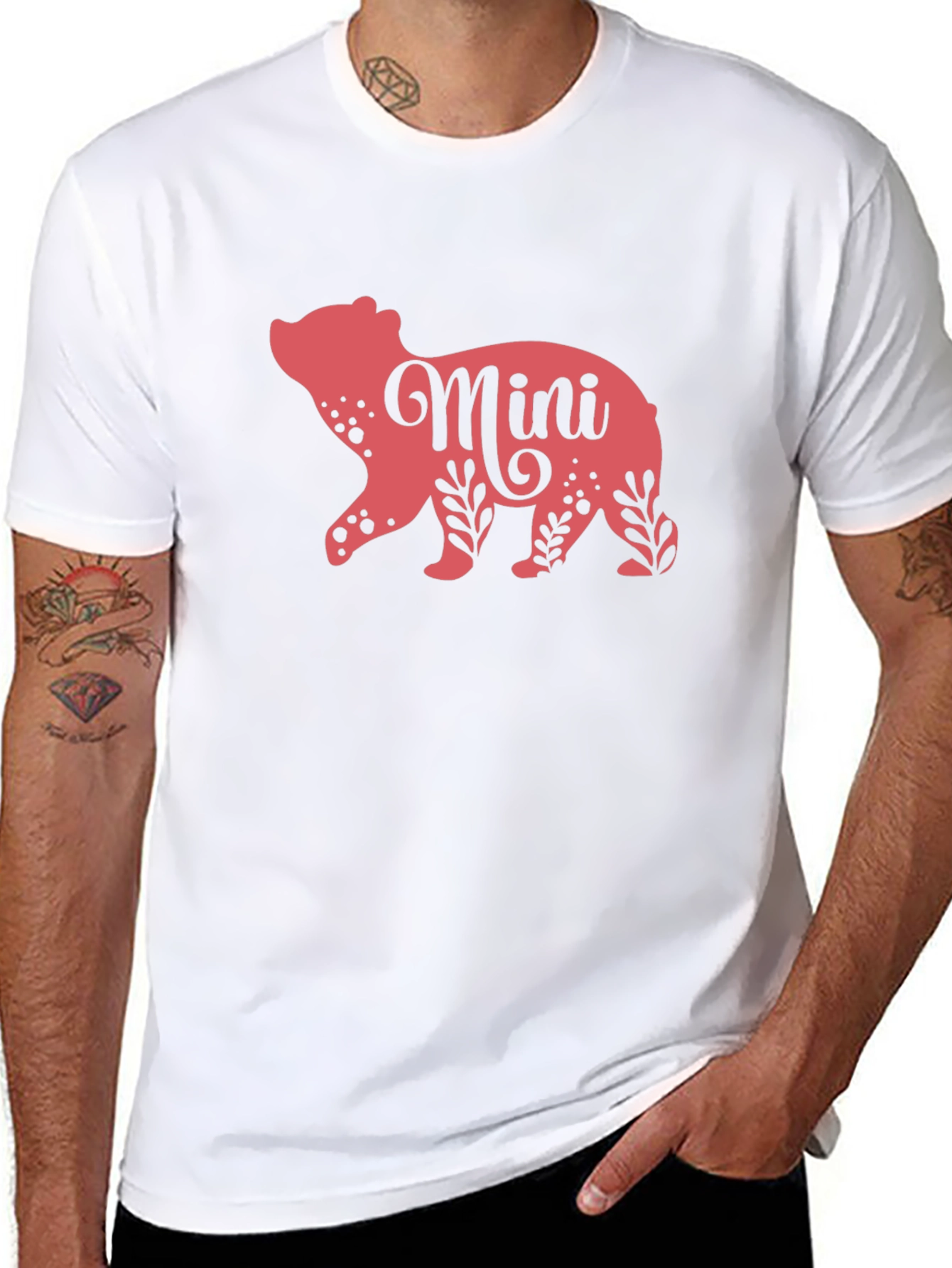 Mini Bear Graphic Tee - Trendy Casual Wear