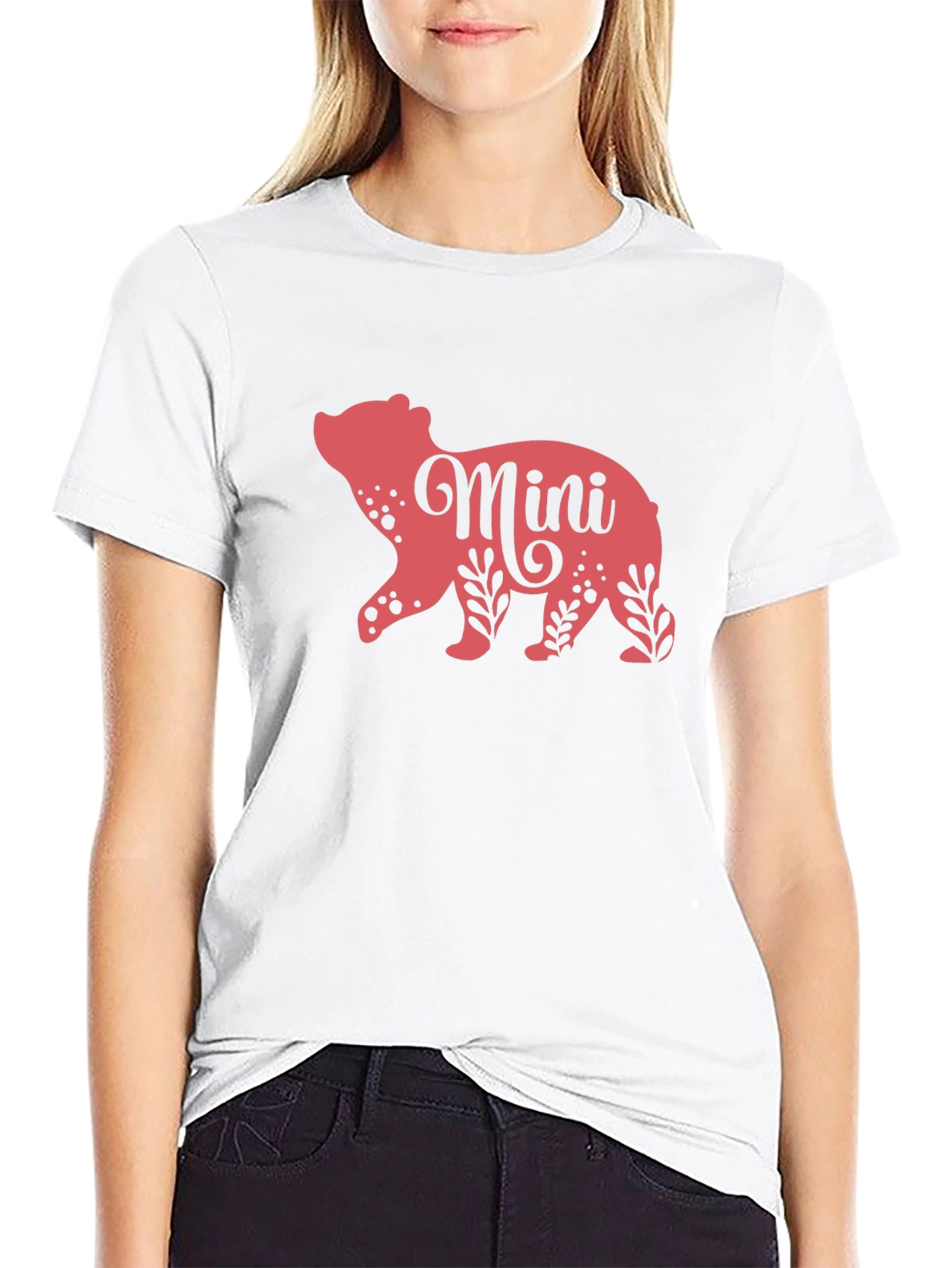 Mini Bear Graphic Tee - Trendy Casual Wear