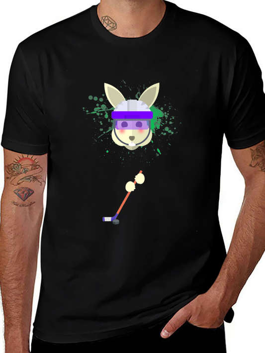 Hockey Rabbit T-Shirt - Unique Graphic Tee
