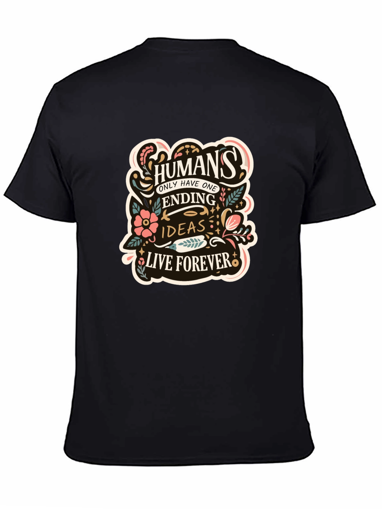Humans Ending Ideas Forever Black Graphic Tee