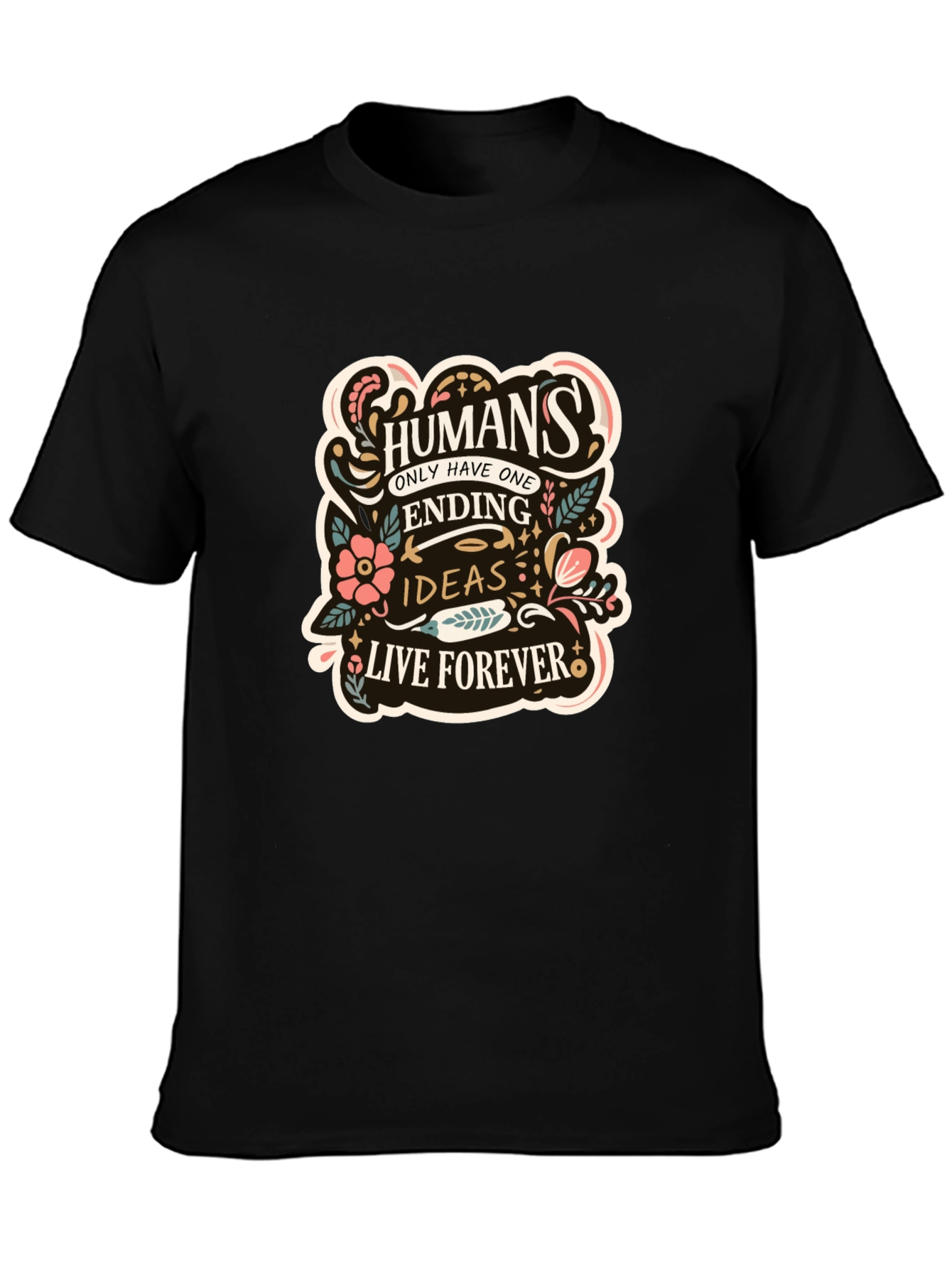 Humans Ending Ideas Forever Black Graphic Tee