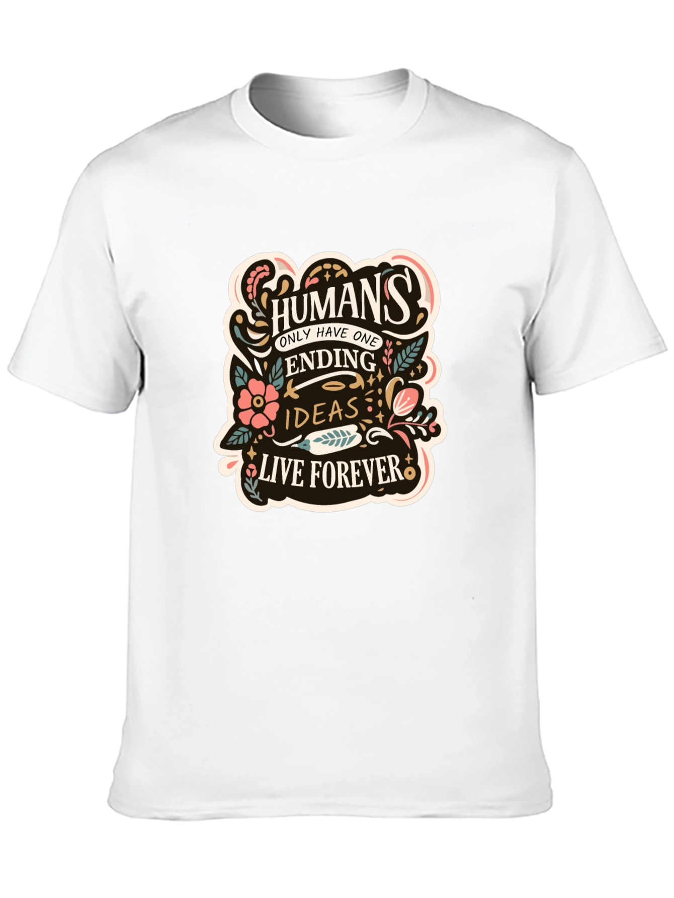 Humans Ending Ideas Forever Black Graphic Tee