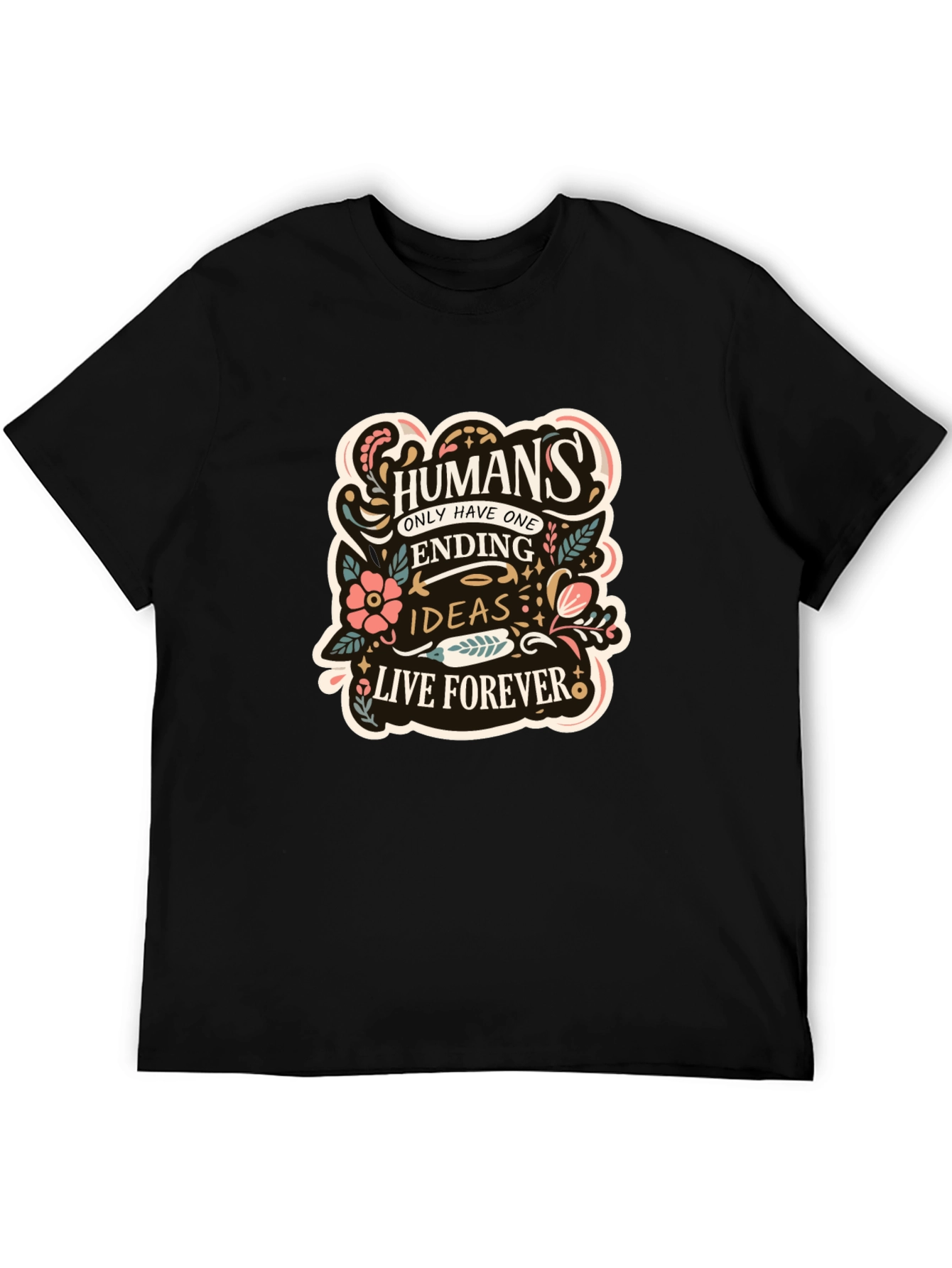 Humans Ending Ideas Forever Black Graphic Tee