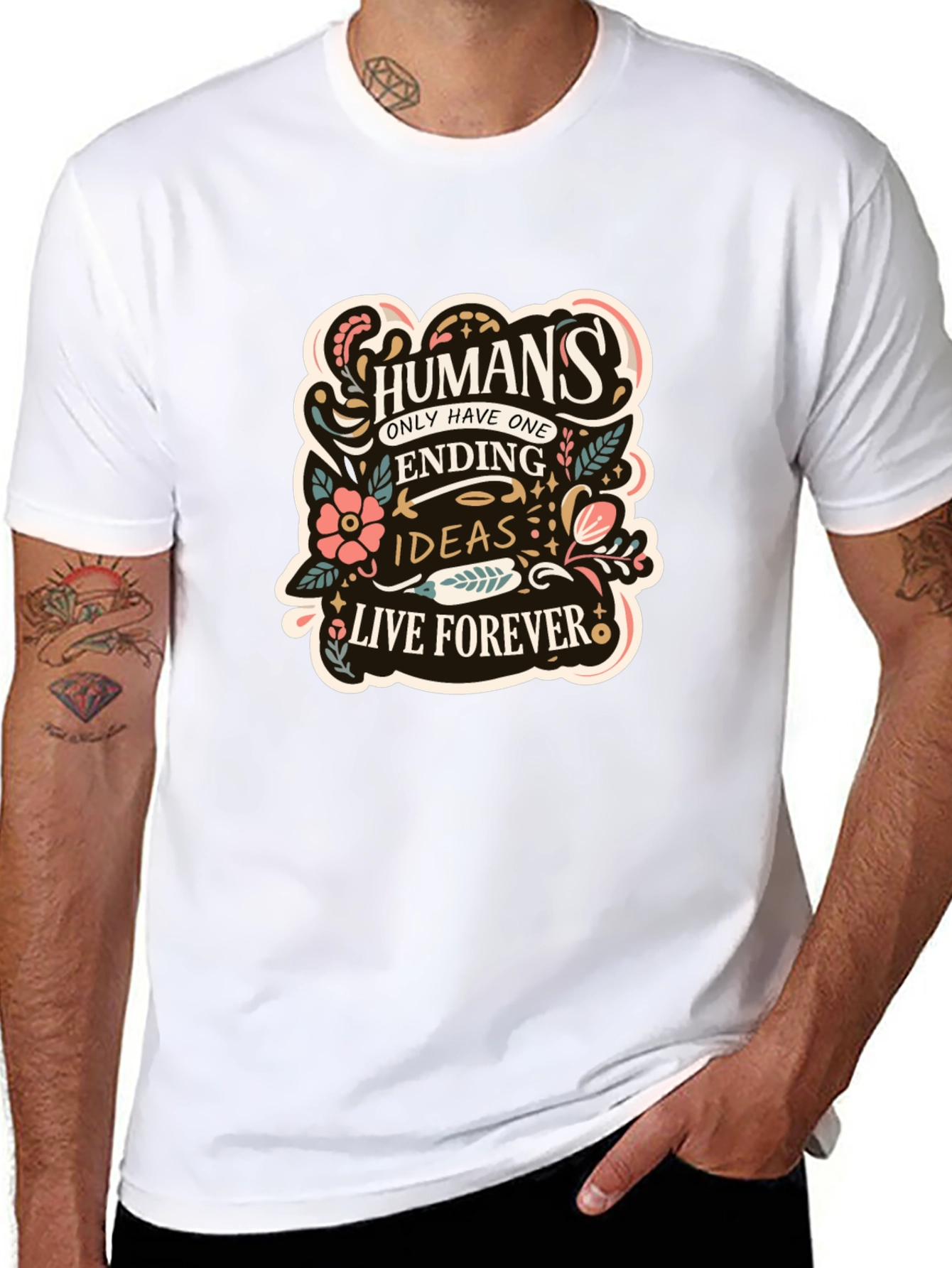 Humans Ending Ideas Forever Black Graphic Tee