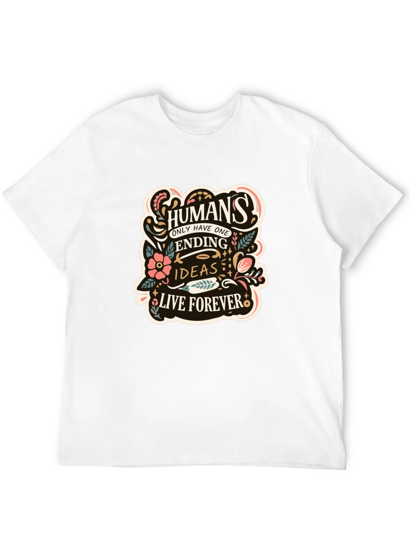 Humans Ending Ideas Forever Black Graphic Tee