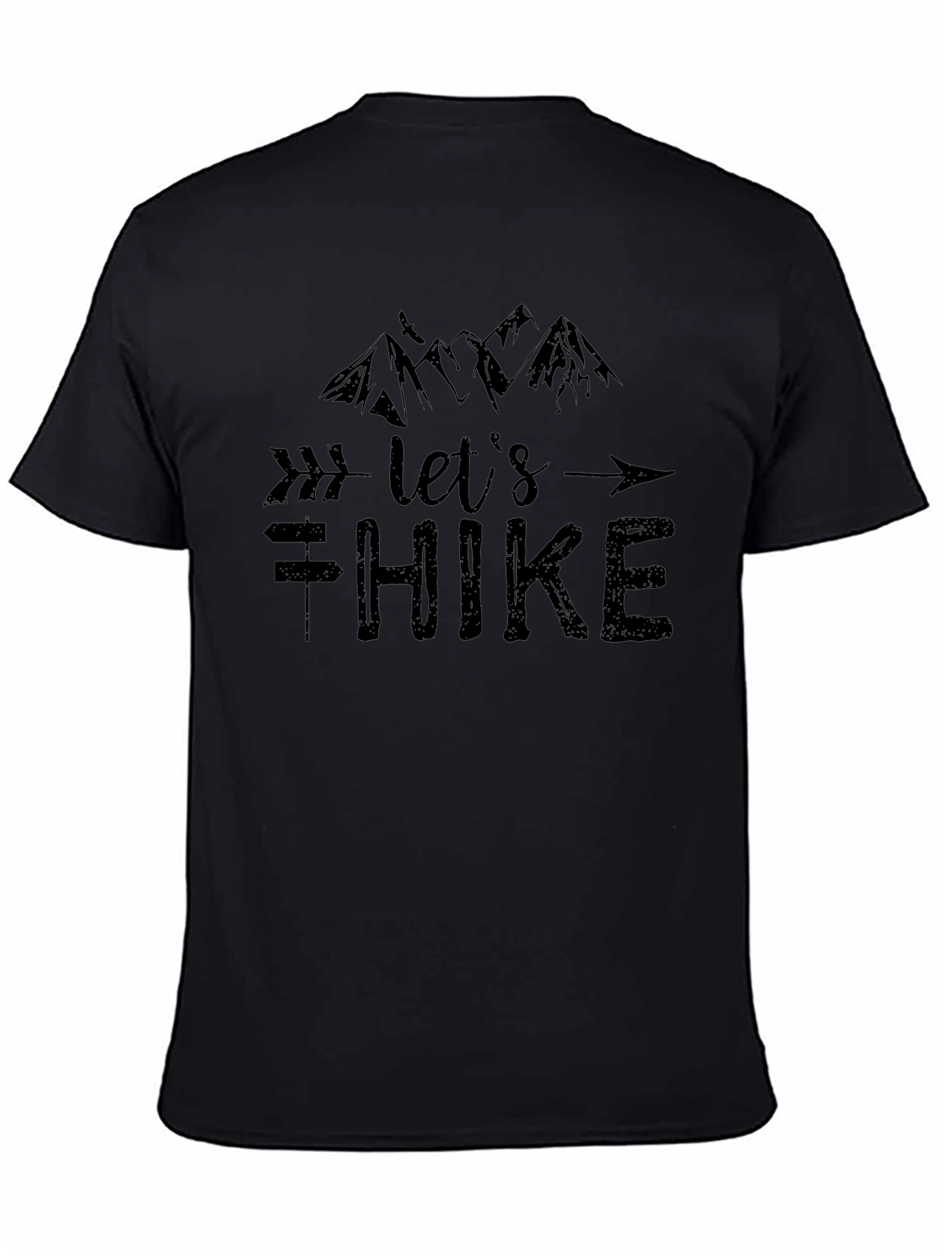 Lets Hike Black Graphic Tee - Adventure Ready!