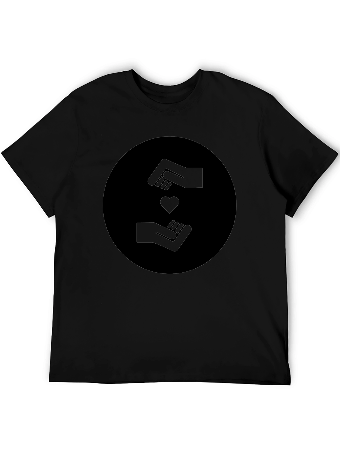 Heart Hands Graphic Black T-Shirt