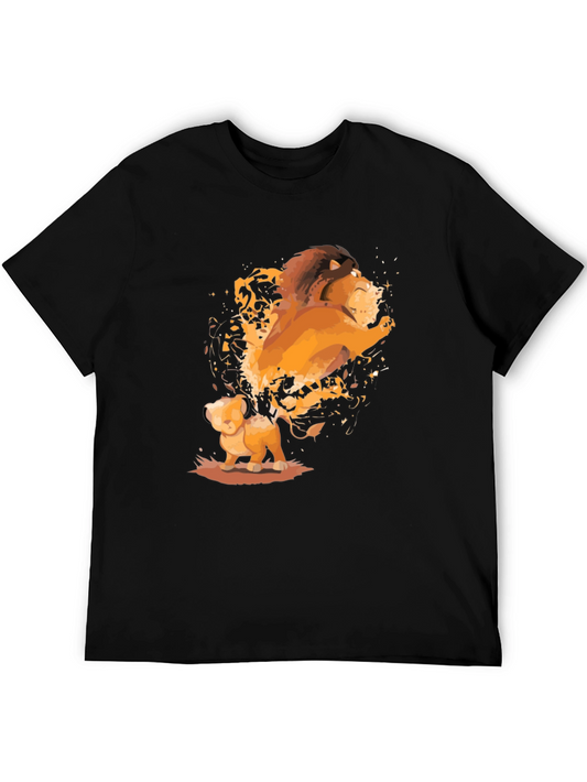Lion King Simba and Mufasa Black T-Shirt