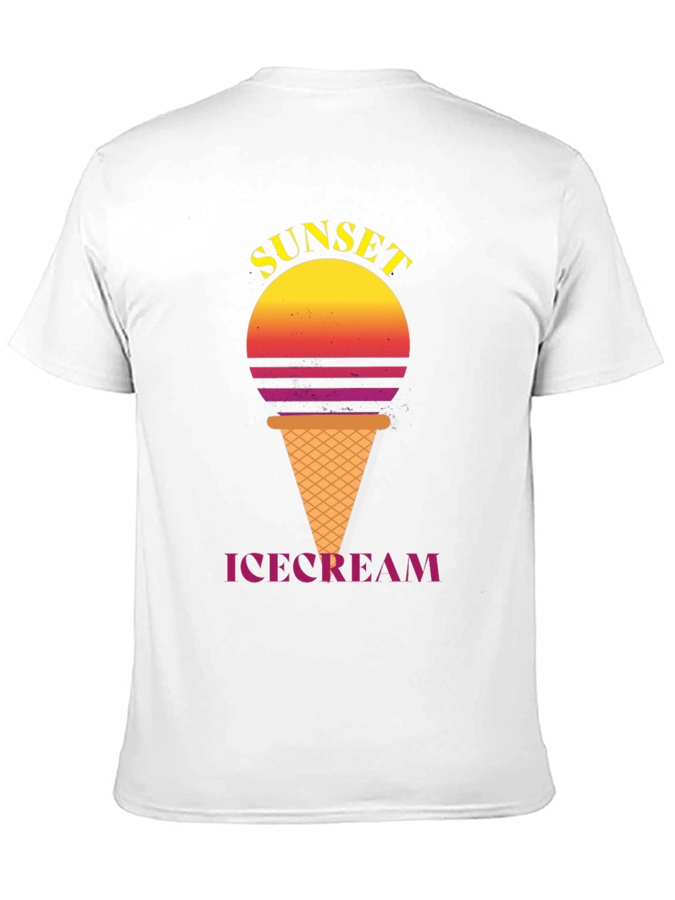 Sunset Ice Cream Graphic Tee - Stylish Black T-Shirt
