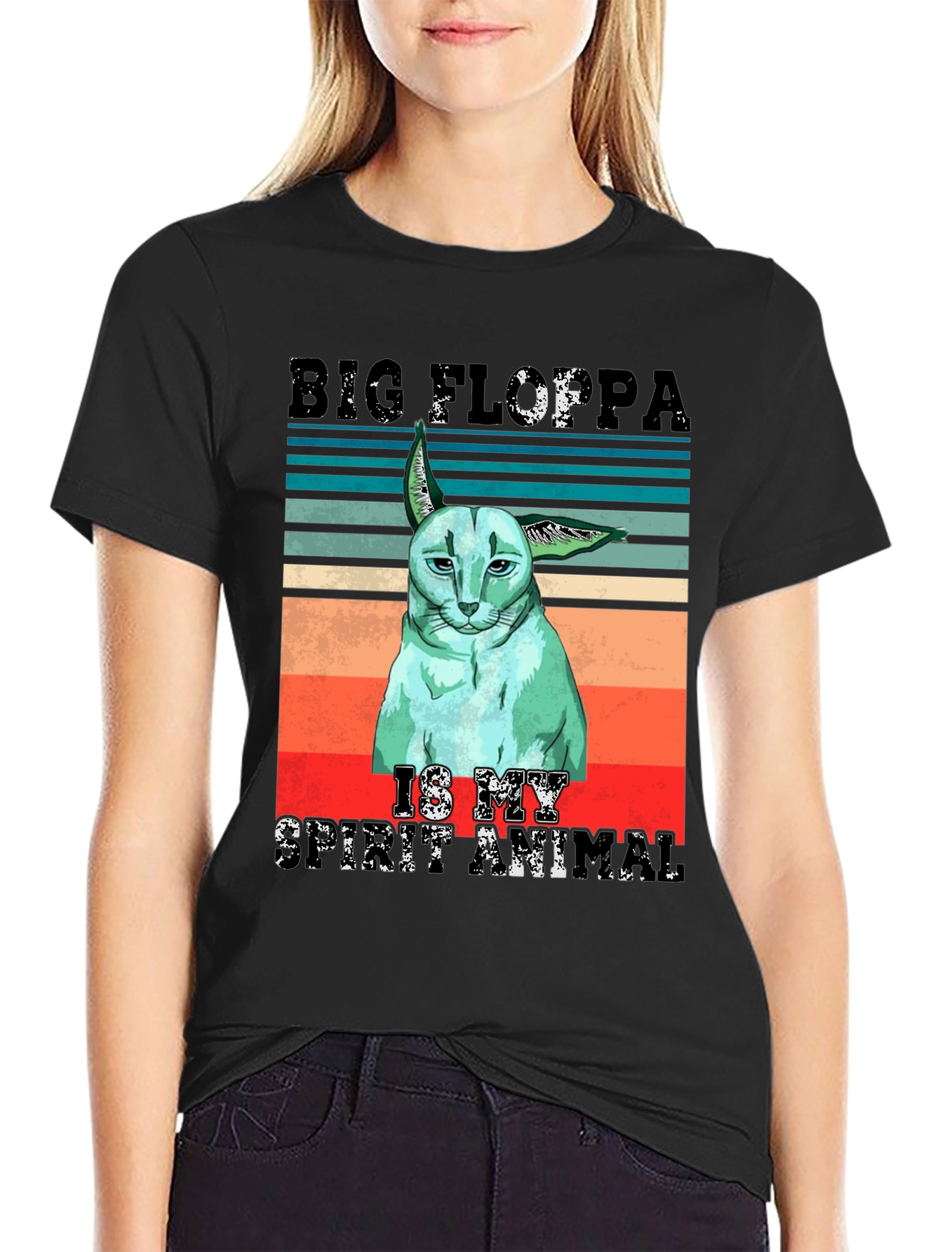Big Floppa Spirit Animal Graphic T-Shirt