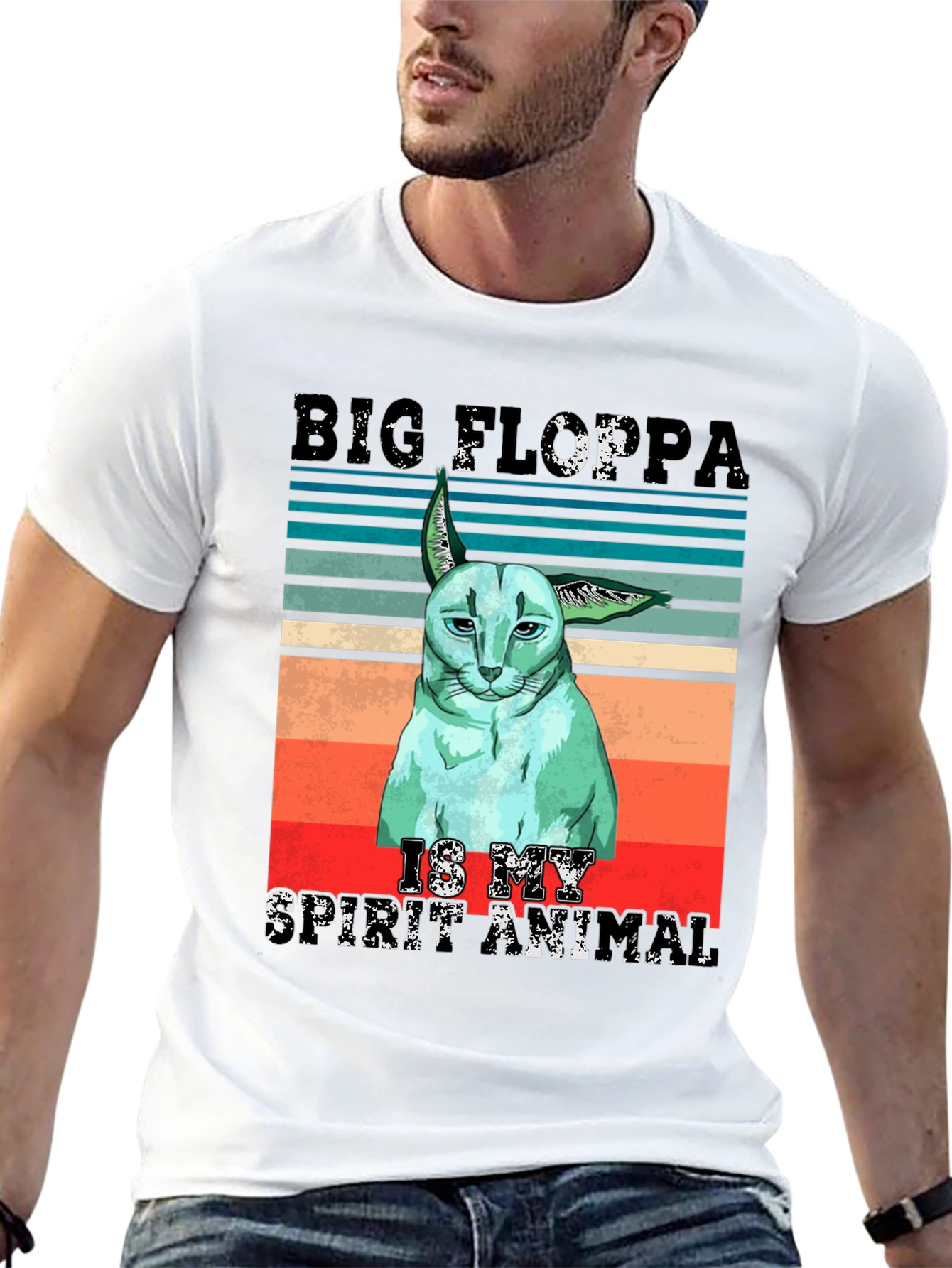Big Floppa Spirit Animal Graphic T-Shirt