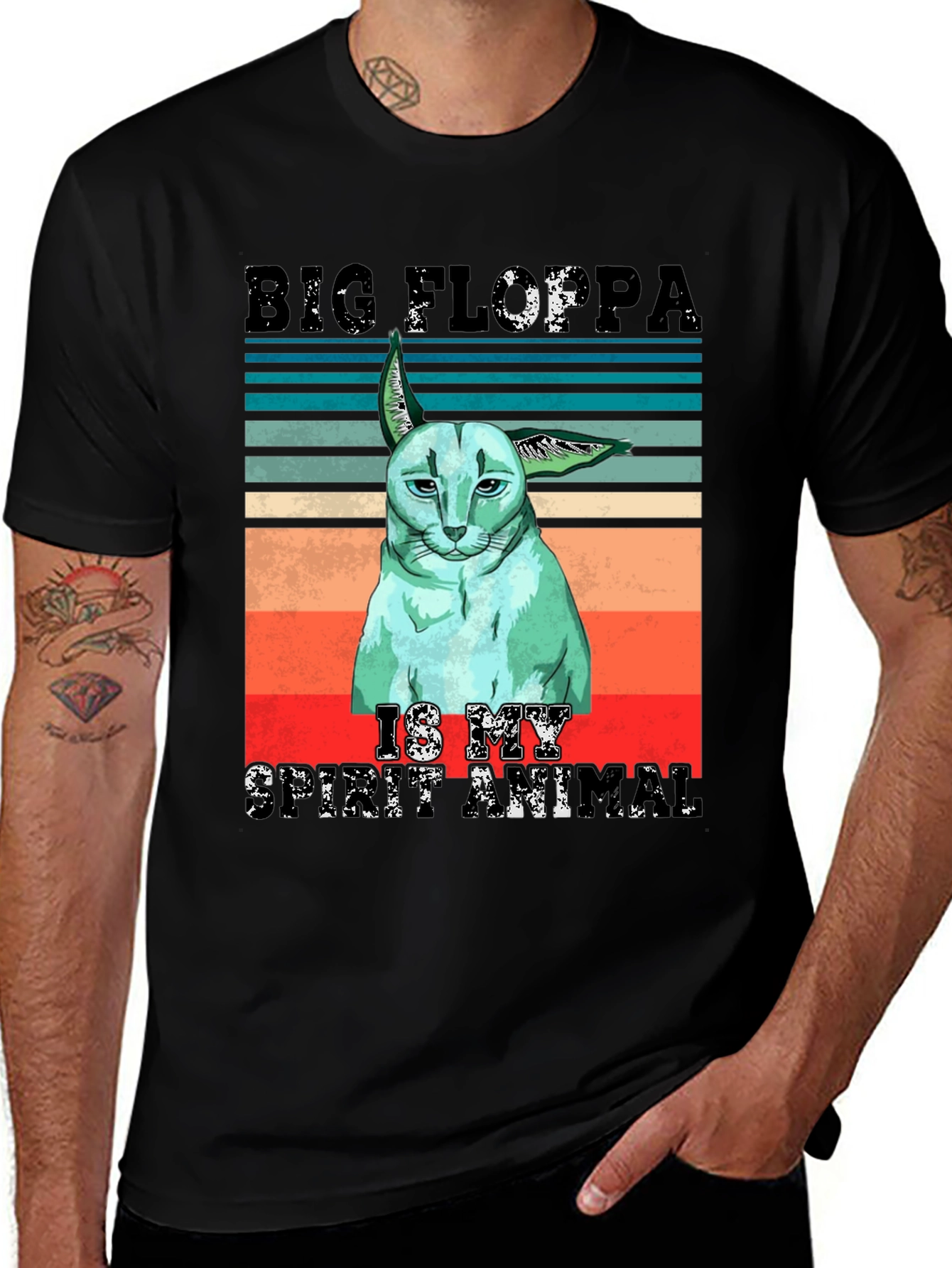 Big Floppa Spirit Animal Graphic T-Shirt