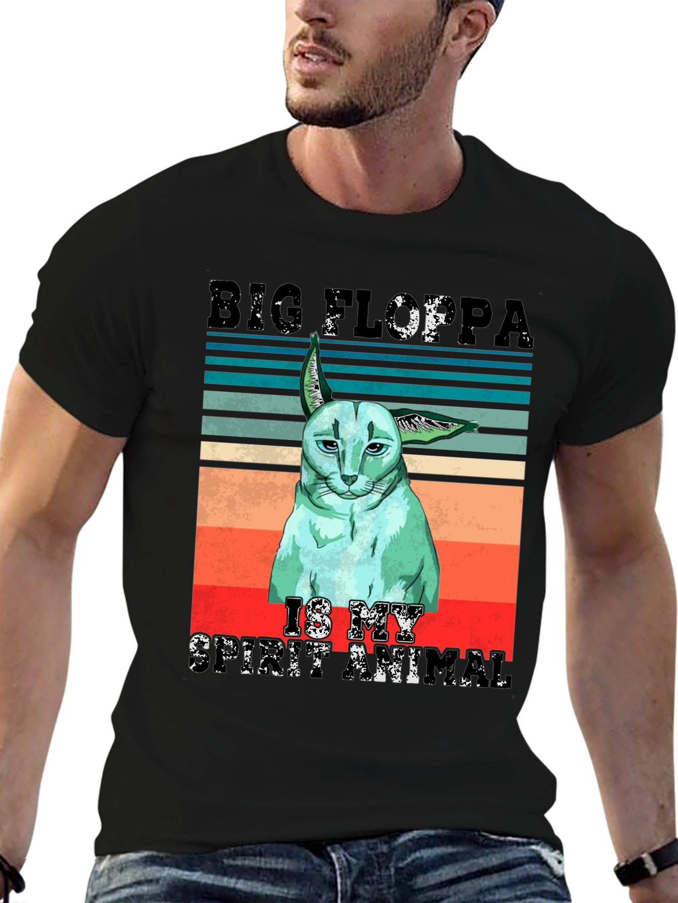 Big Floppa Spirit Animal Graphic T-Shirt
