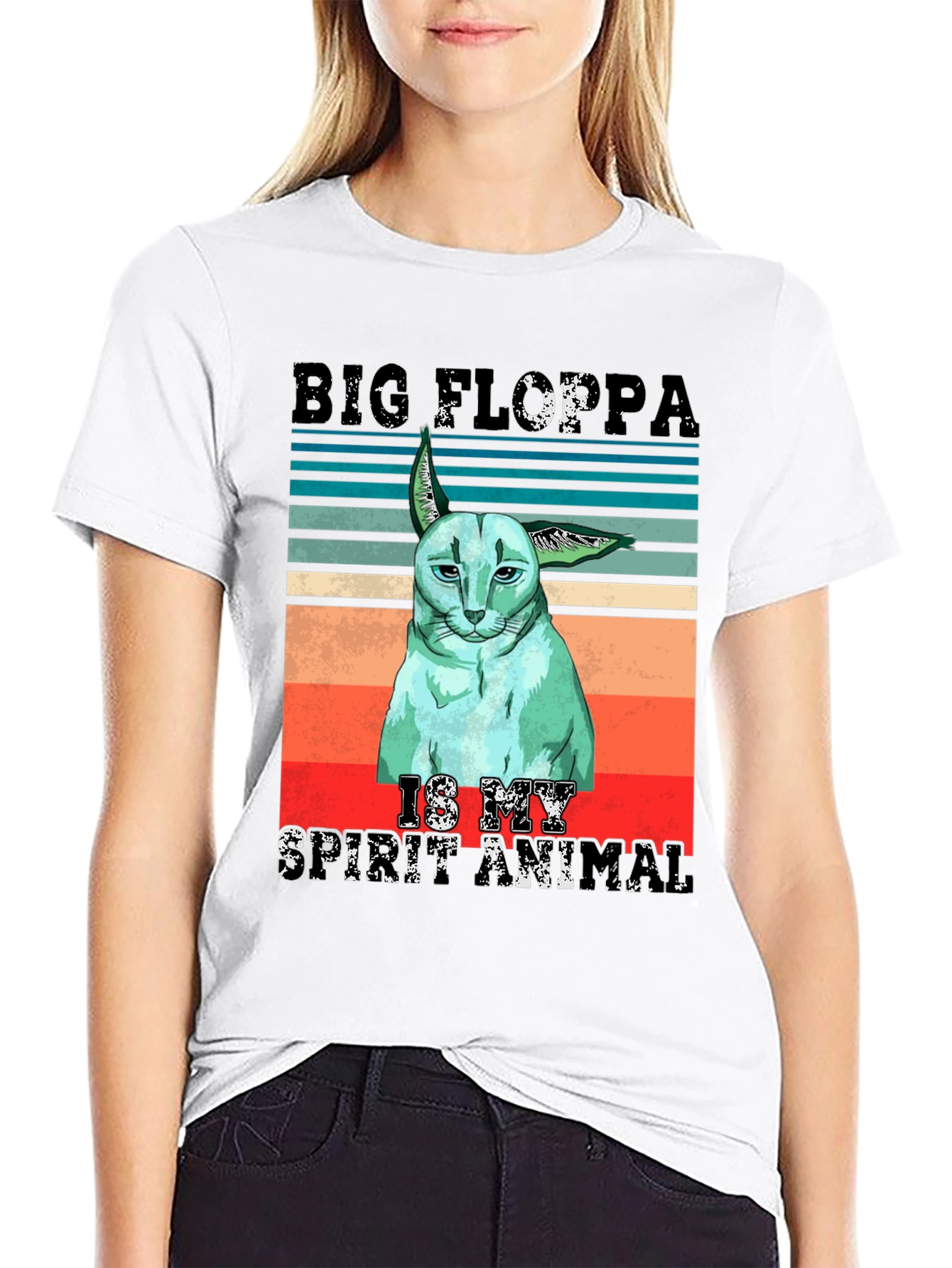 Big Floppa Spirit Animal Graphic T-Shirt
