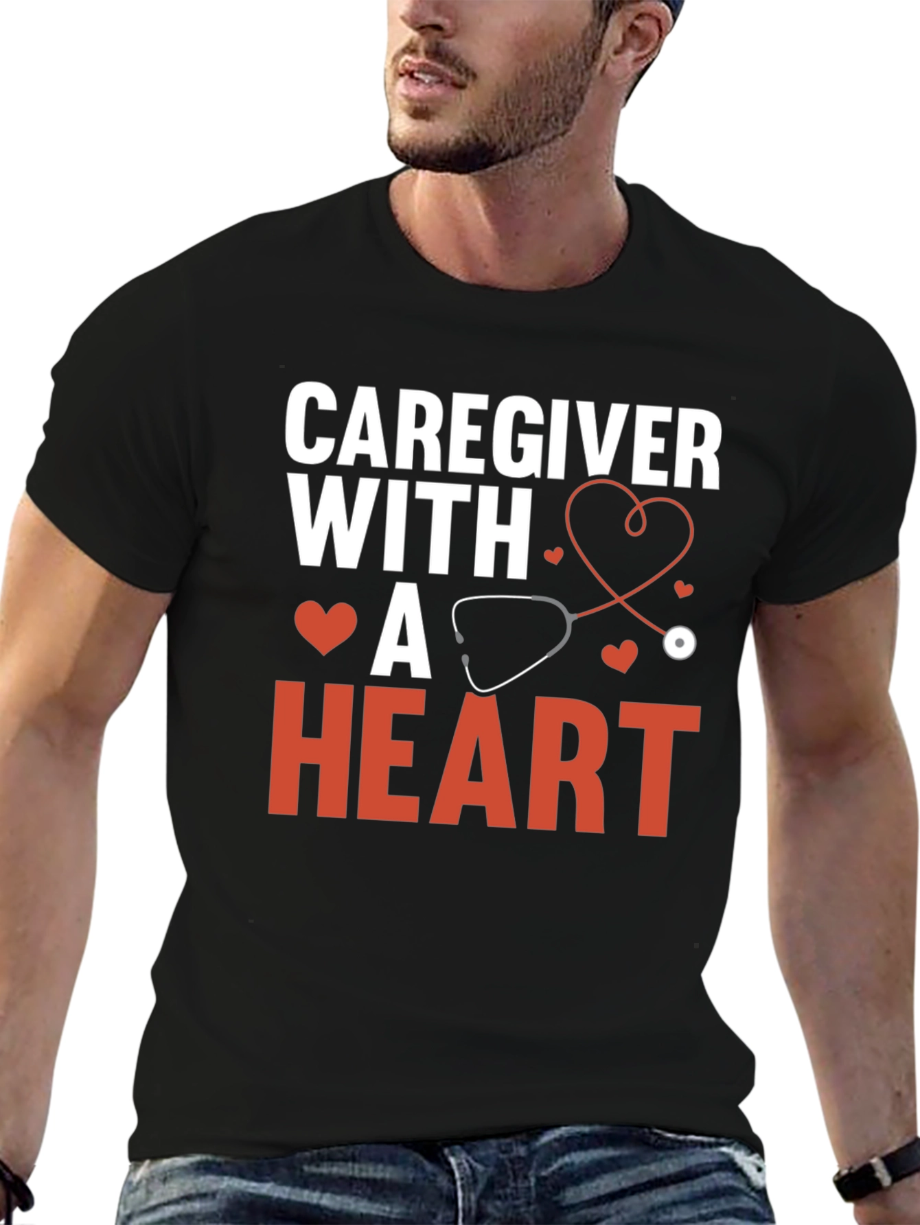 Caregiver With a Heart Graphic Tee
