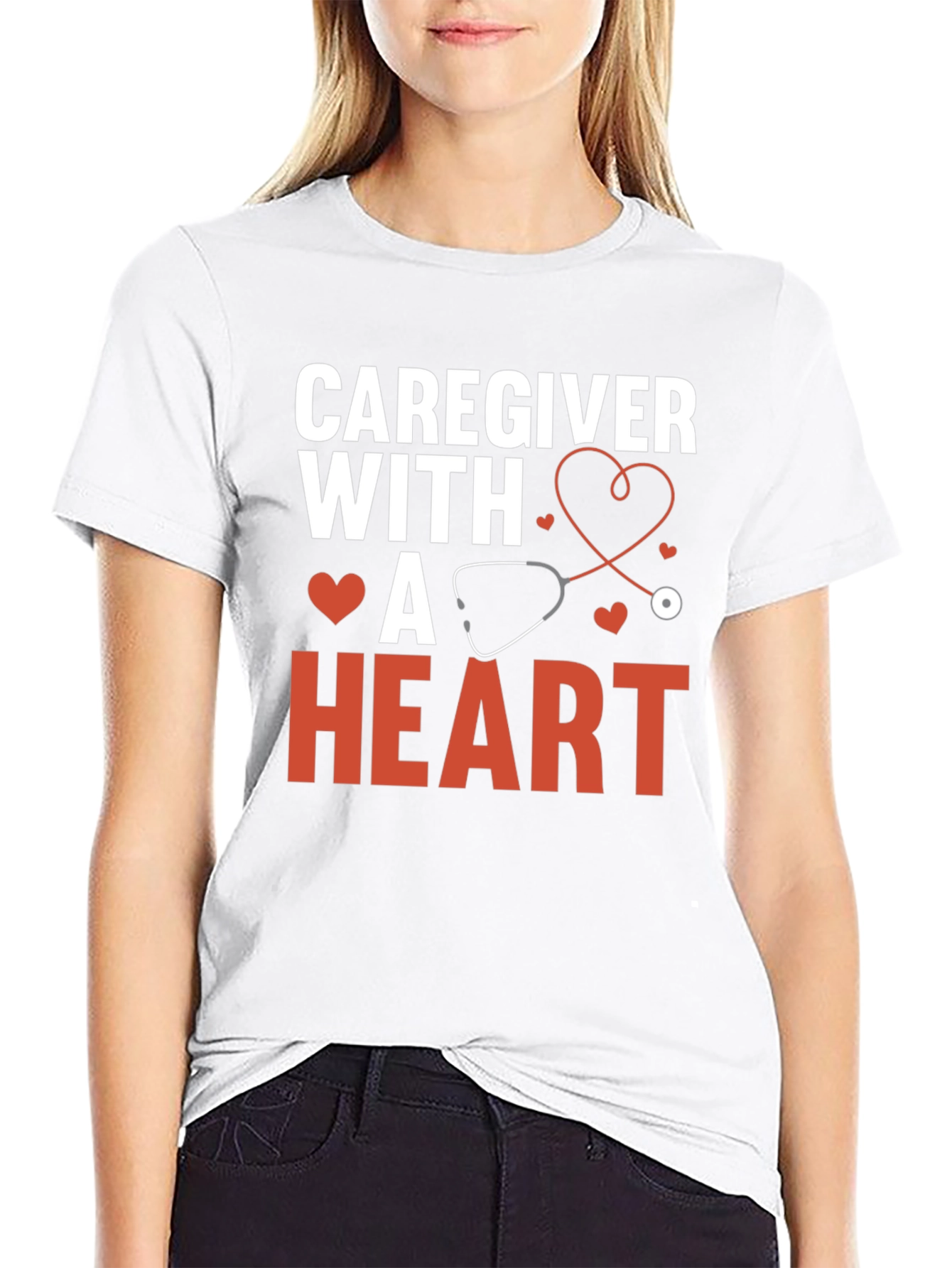 Caregiver With a Heart Graphic Tee