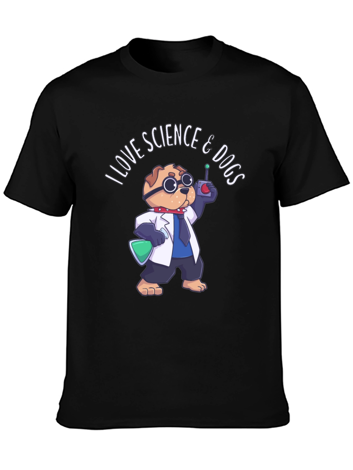 Science & Dogs T-Shirt - Black Cotton Tee