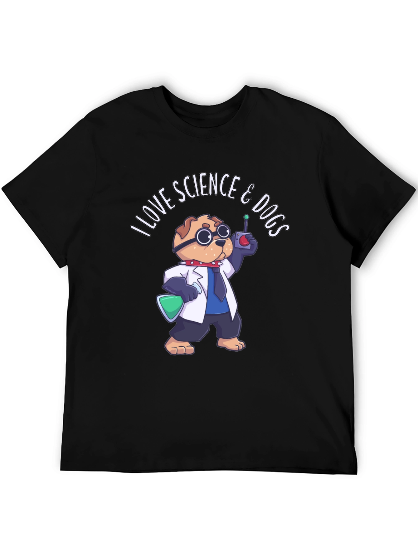 Science & Dogs T-Shirt - Black Cotton Tee