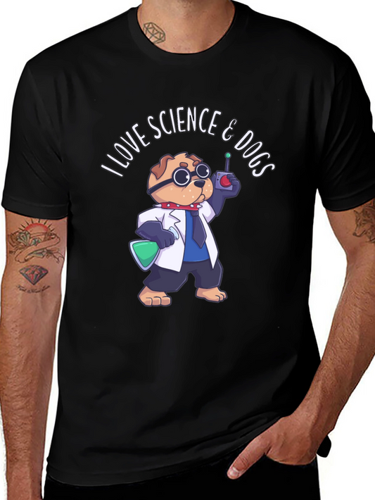 Science & Dogs T-Shirt - Black Cotton Tee