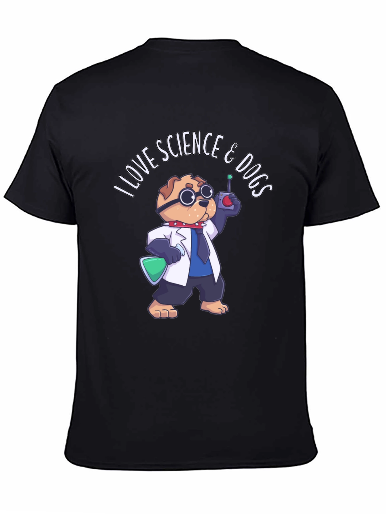 Science & Dogs T-Shirt - Black Cotton Tee