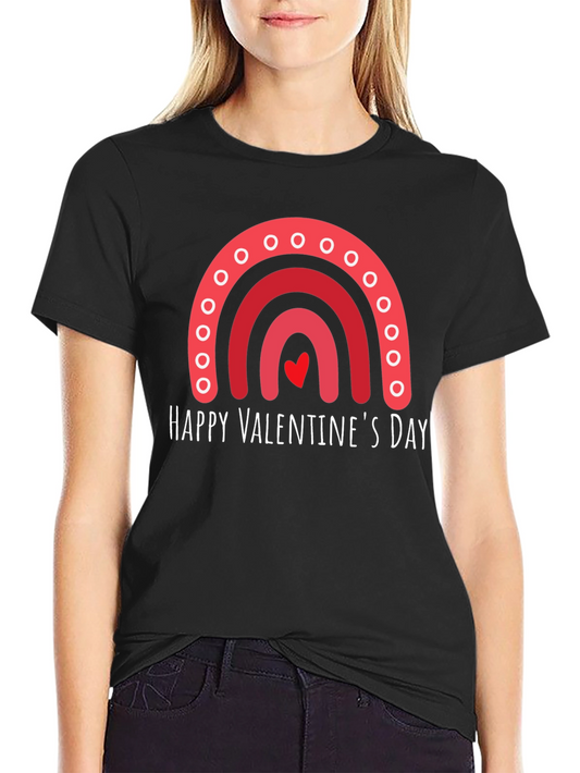 Happy Valentines Day Rainbow Graphic Tee