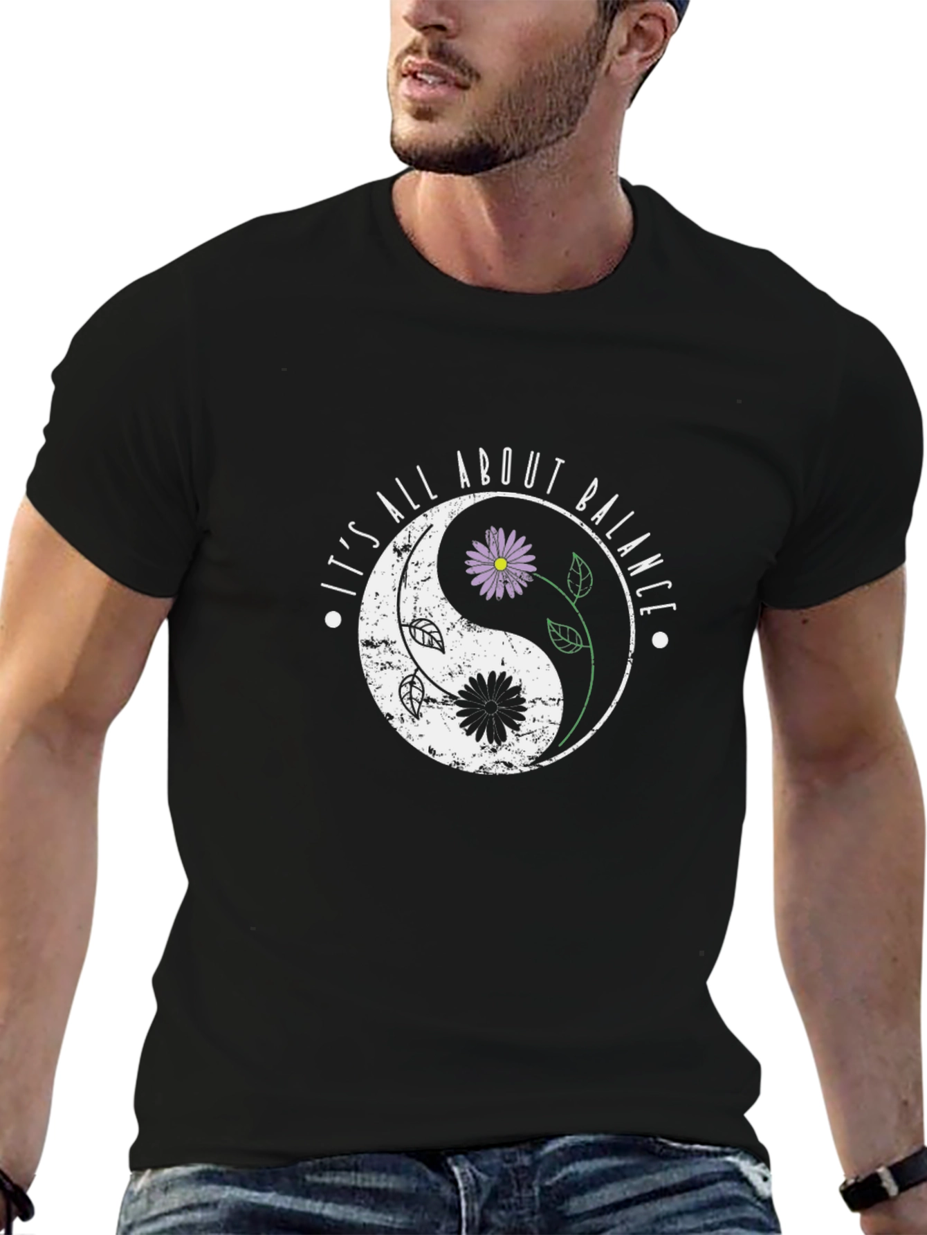 Yin Yang Flower Balance T-Shirt