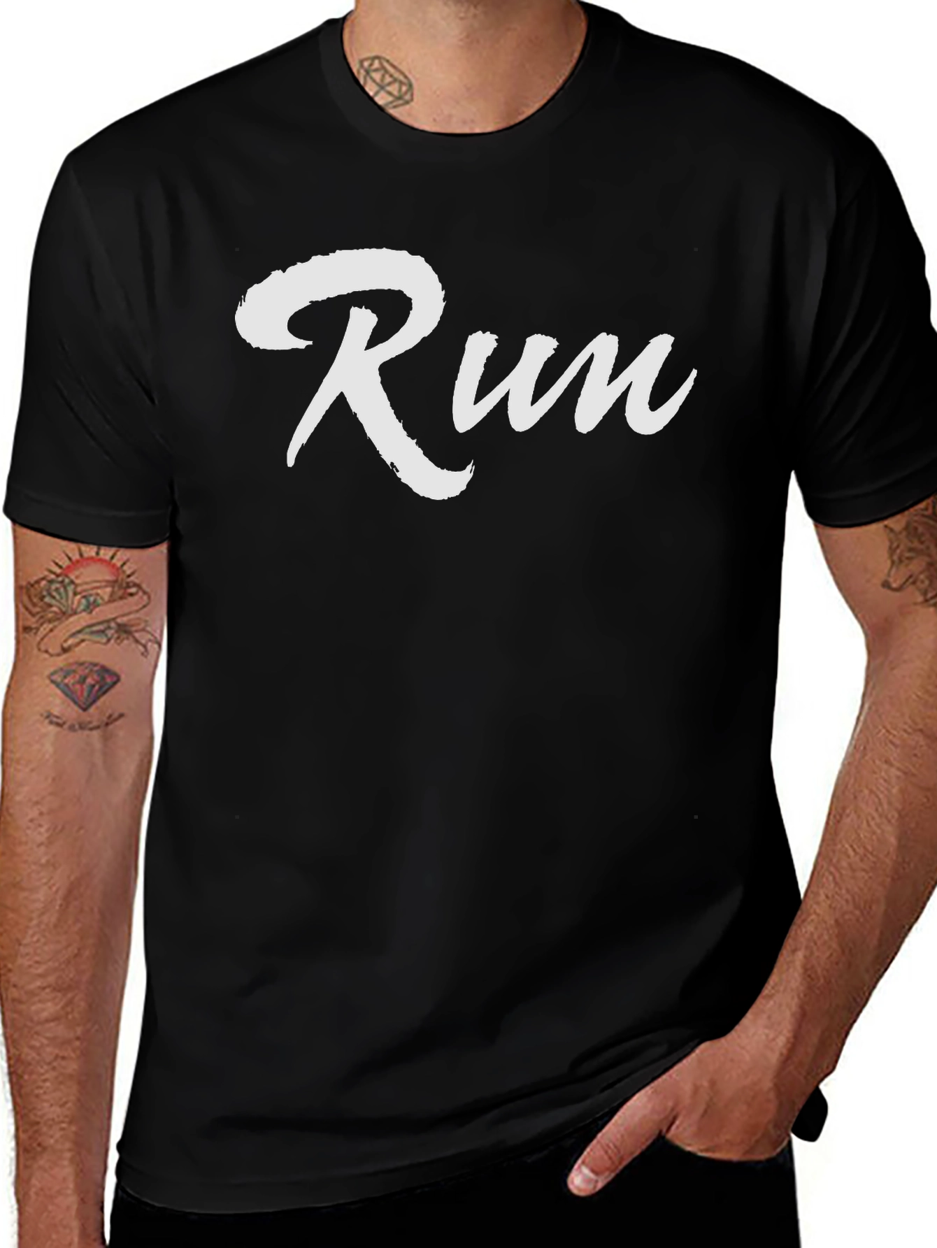 Run T-Shirt - Black Cotton Tee