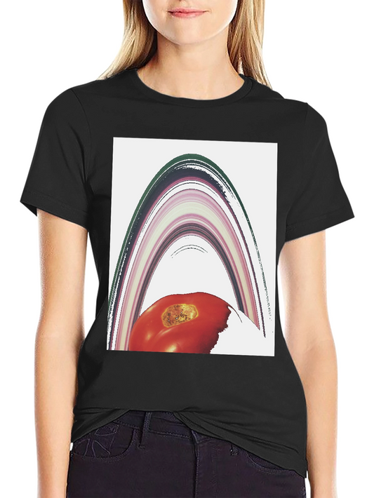 Abstract Tomato Planet Graphic T-Shirt