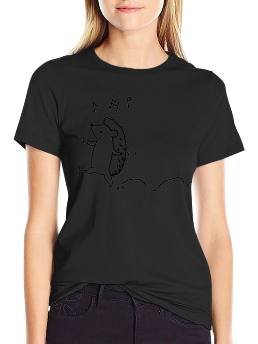 Dancing Hedgehog Graphic Tee - Black